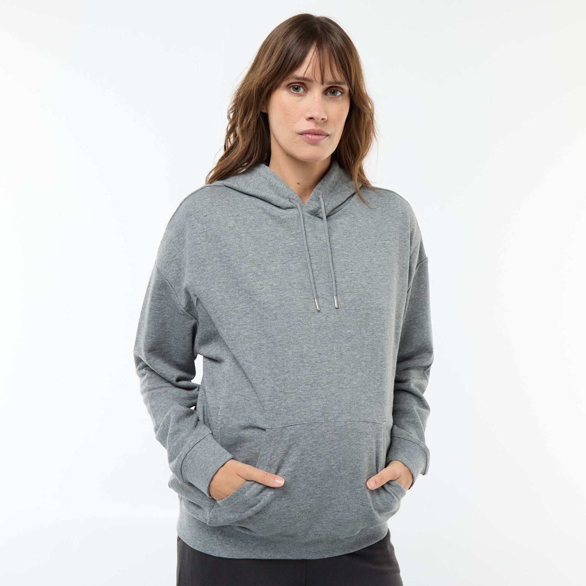 Sweat à capuche d'allaitement GRIS