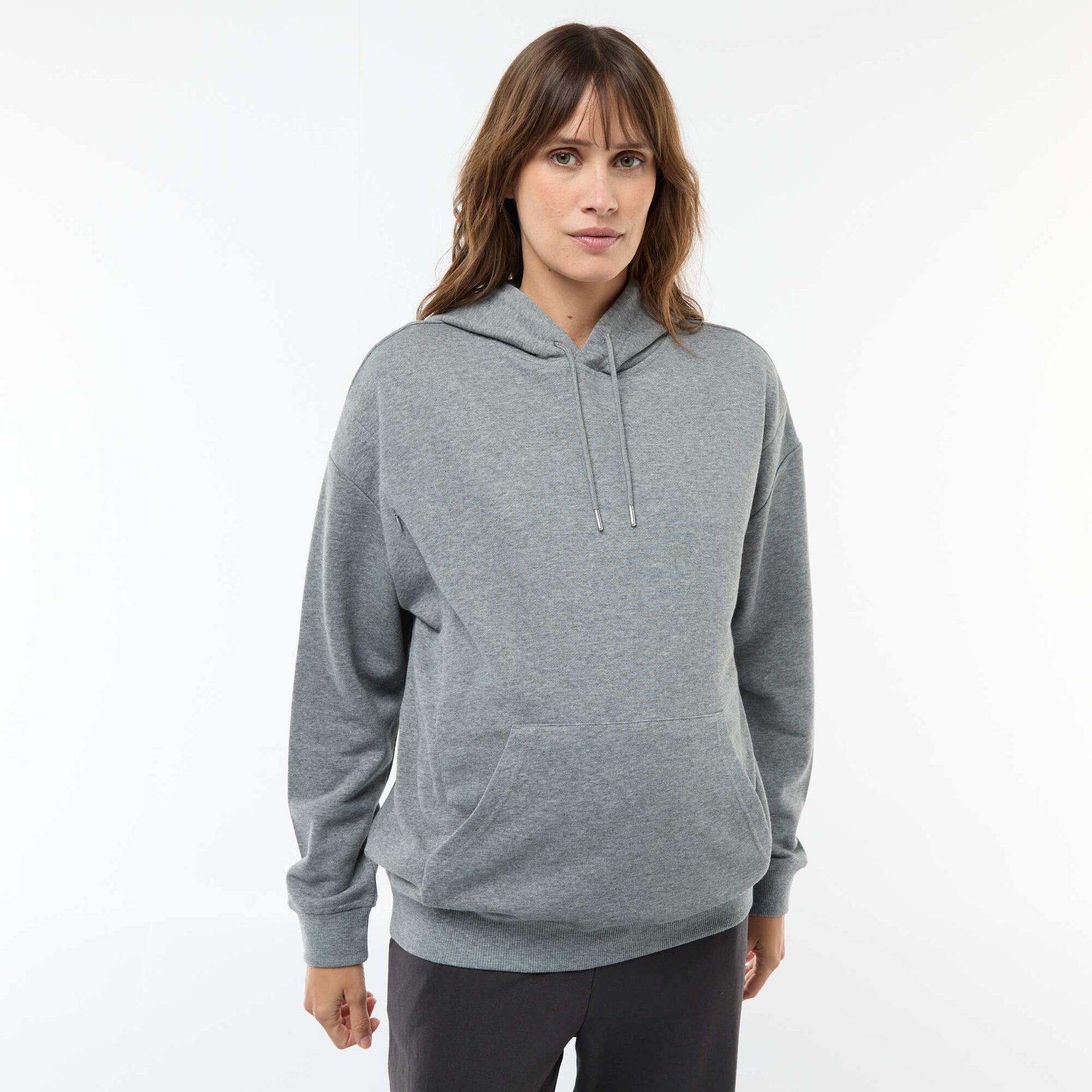 Sweat à capuche d'allaitement GRIS