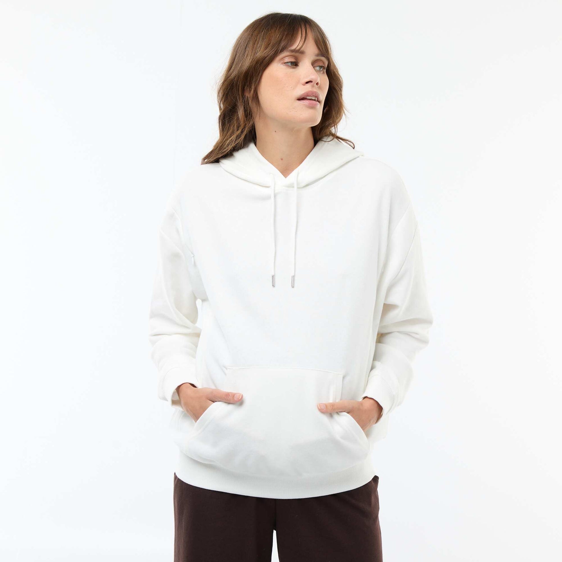 Sweat à capuche d'allaitement BLANC
