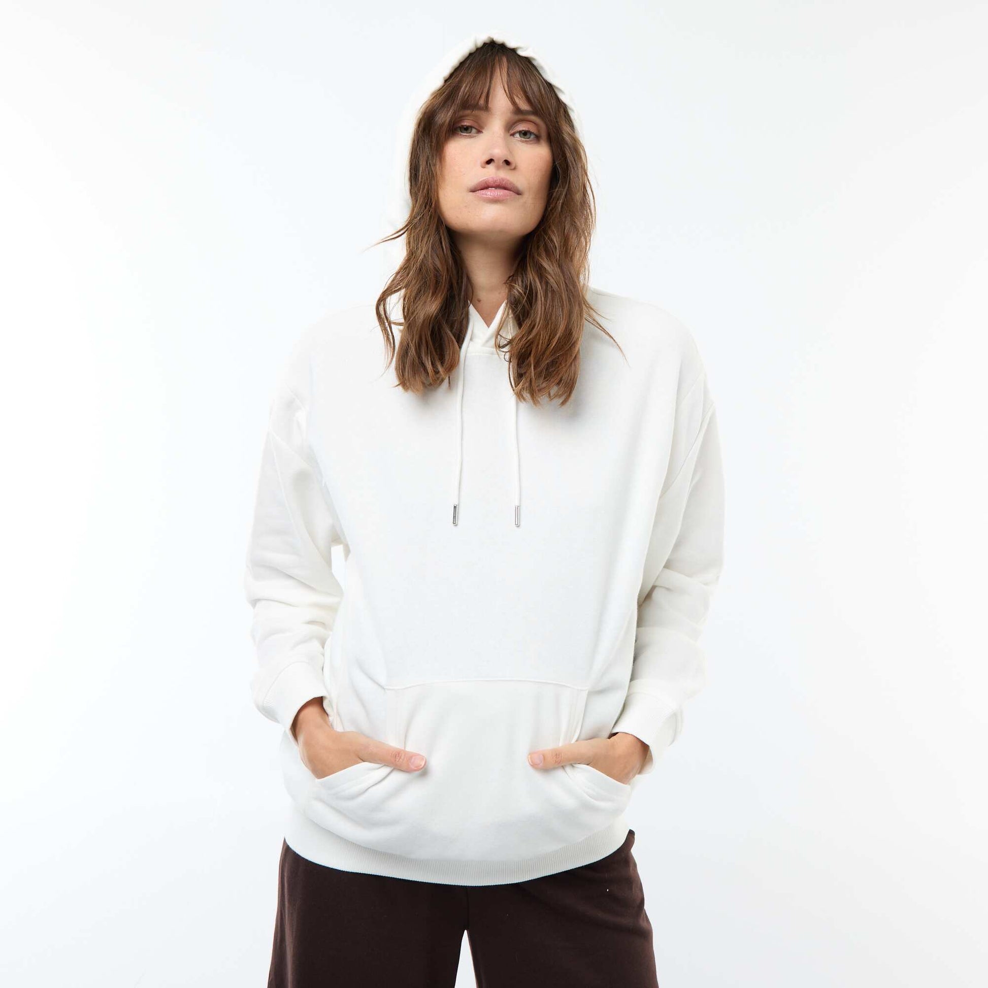 Sweat à capuche d'allaitement BLANC