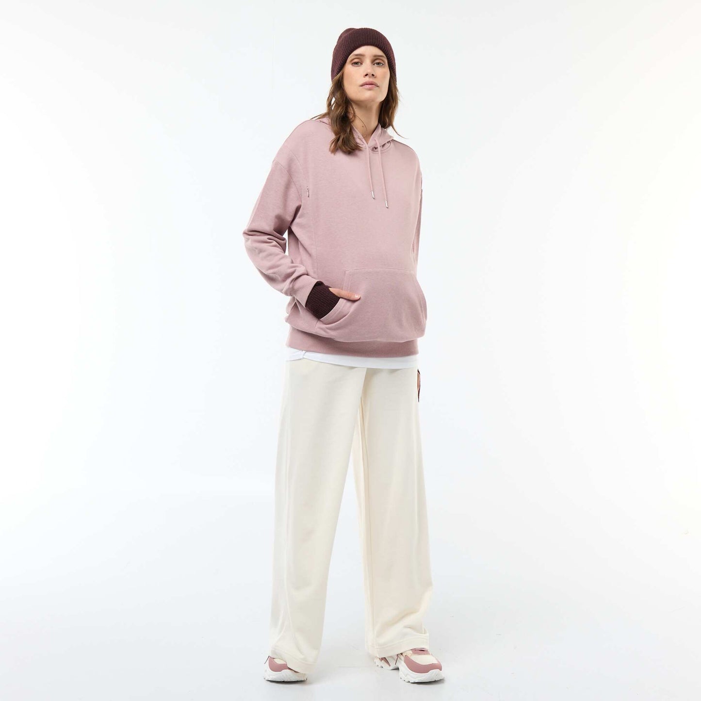 Sweat à capuche d'allaitement ROSE