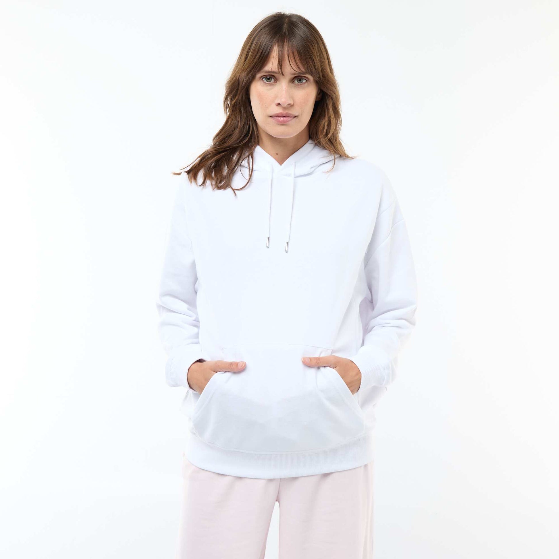 Sweat à capuche d'allaitement BLANC