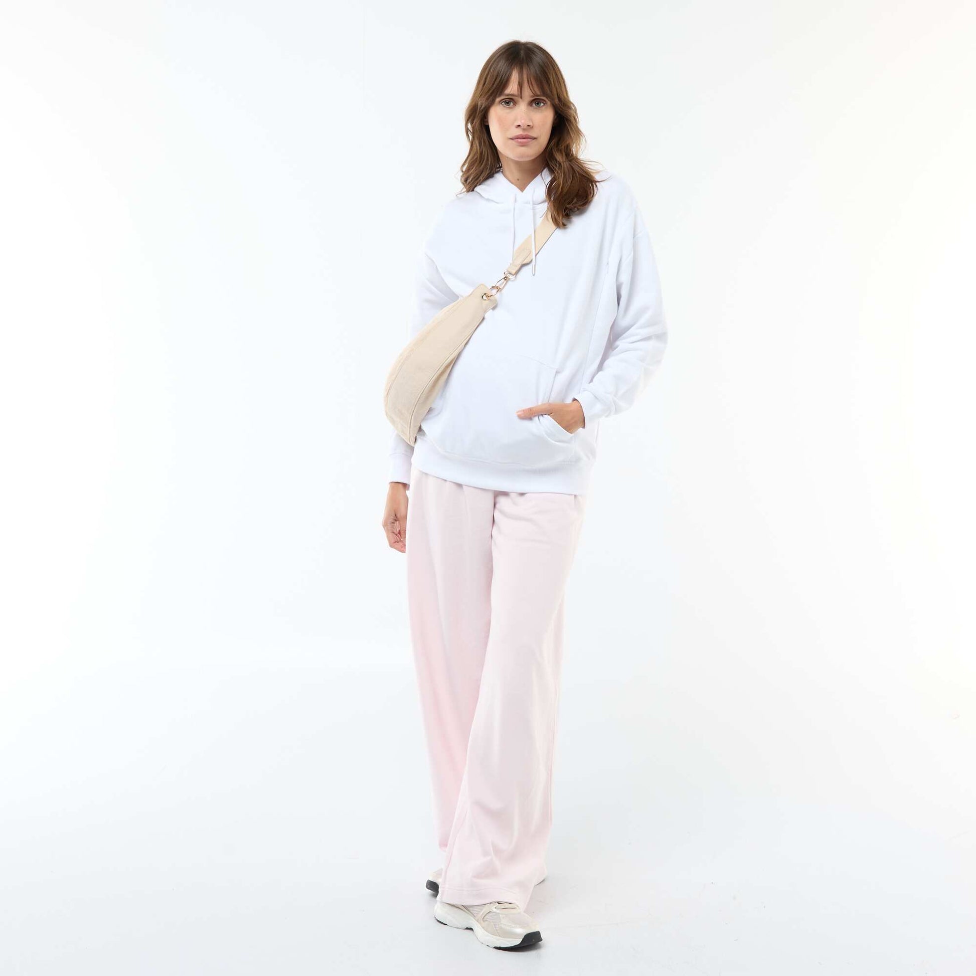 Sweat à capuche d'allaitement BLANC