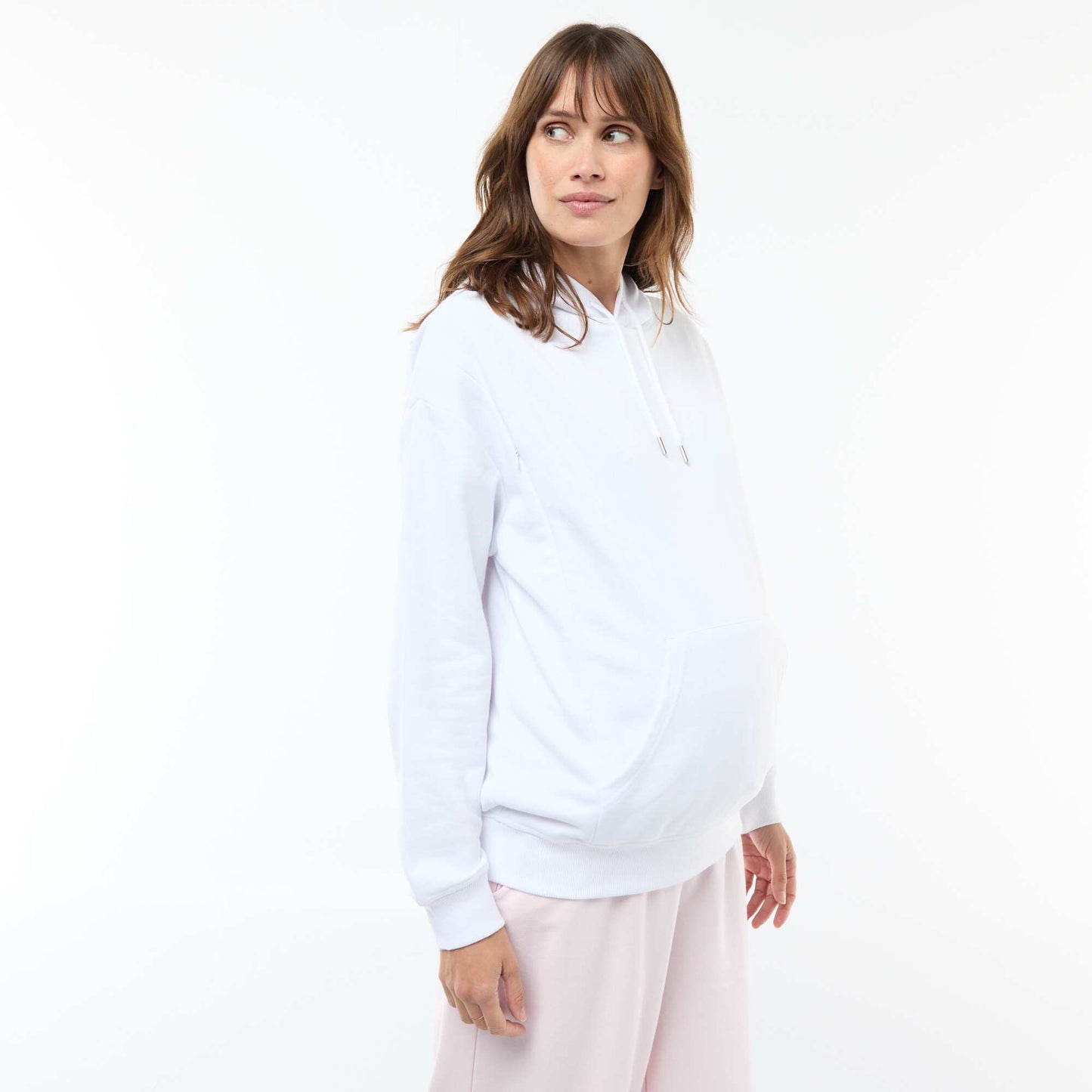 Sweat à capuche d'allaitement BLANC