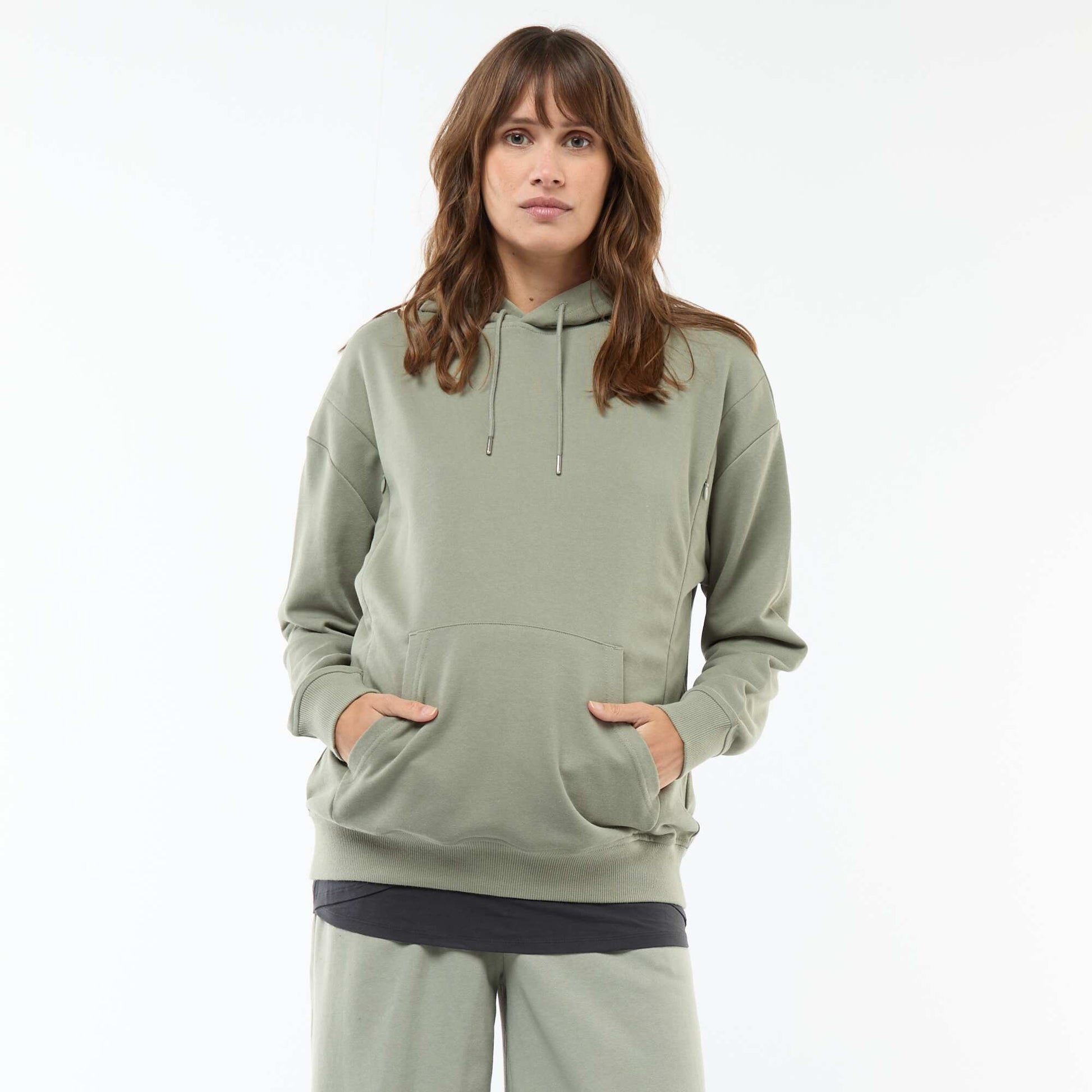 Sweat à capuche d'allaitement VERT