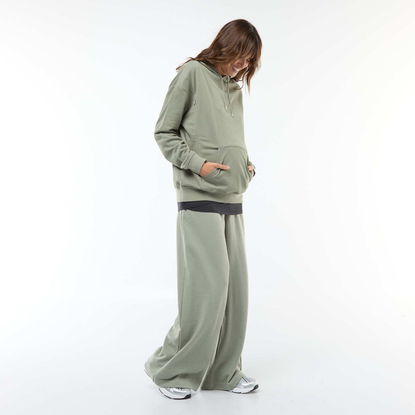 Sweat à capuche d'allaitement VERT