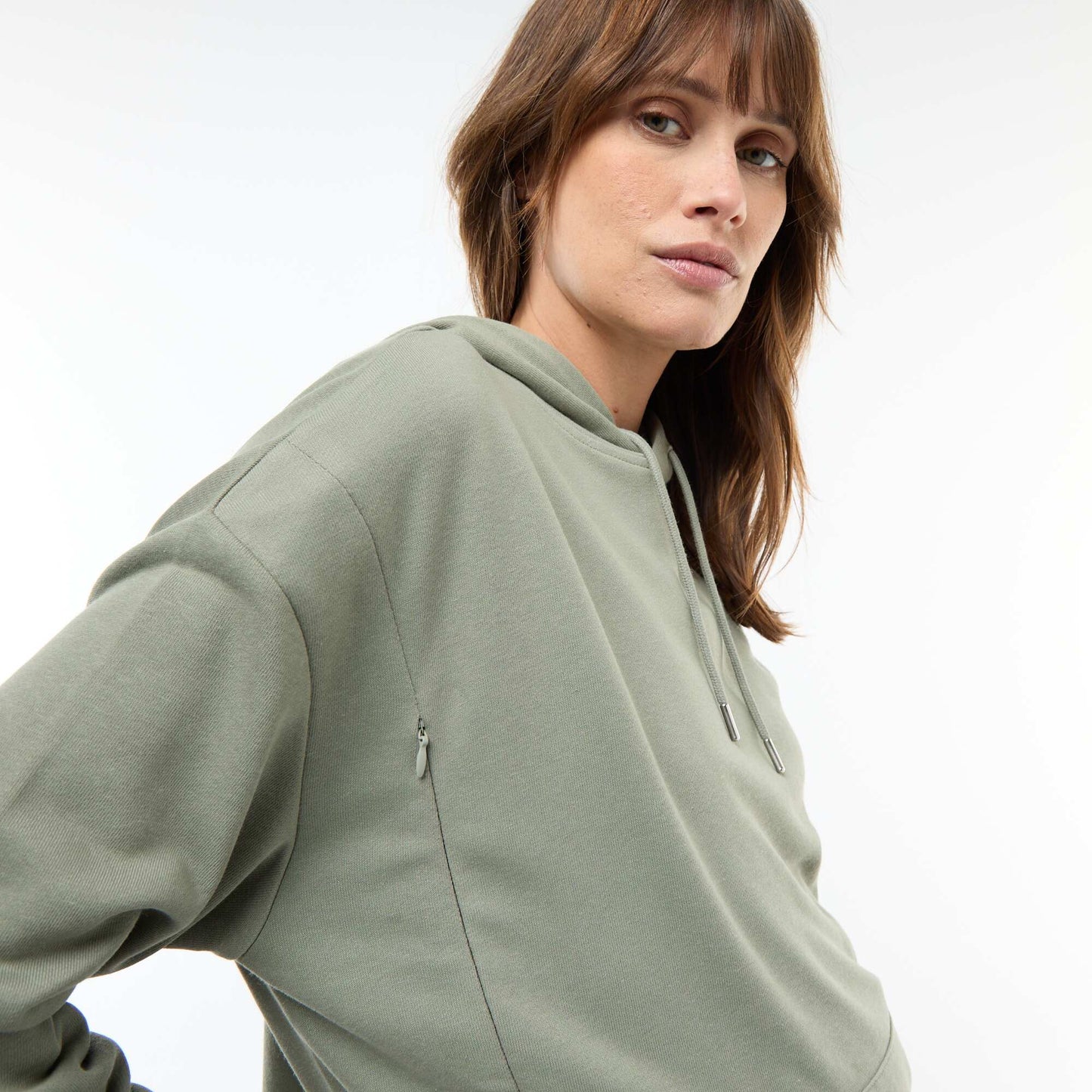 Sweat à capuche d'allaitement VERT