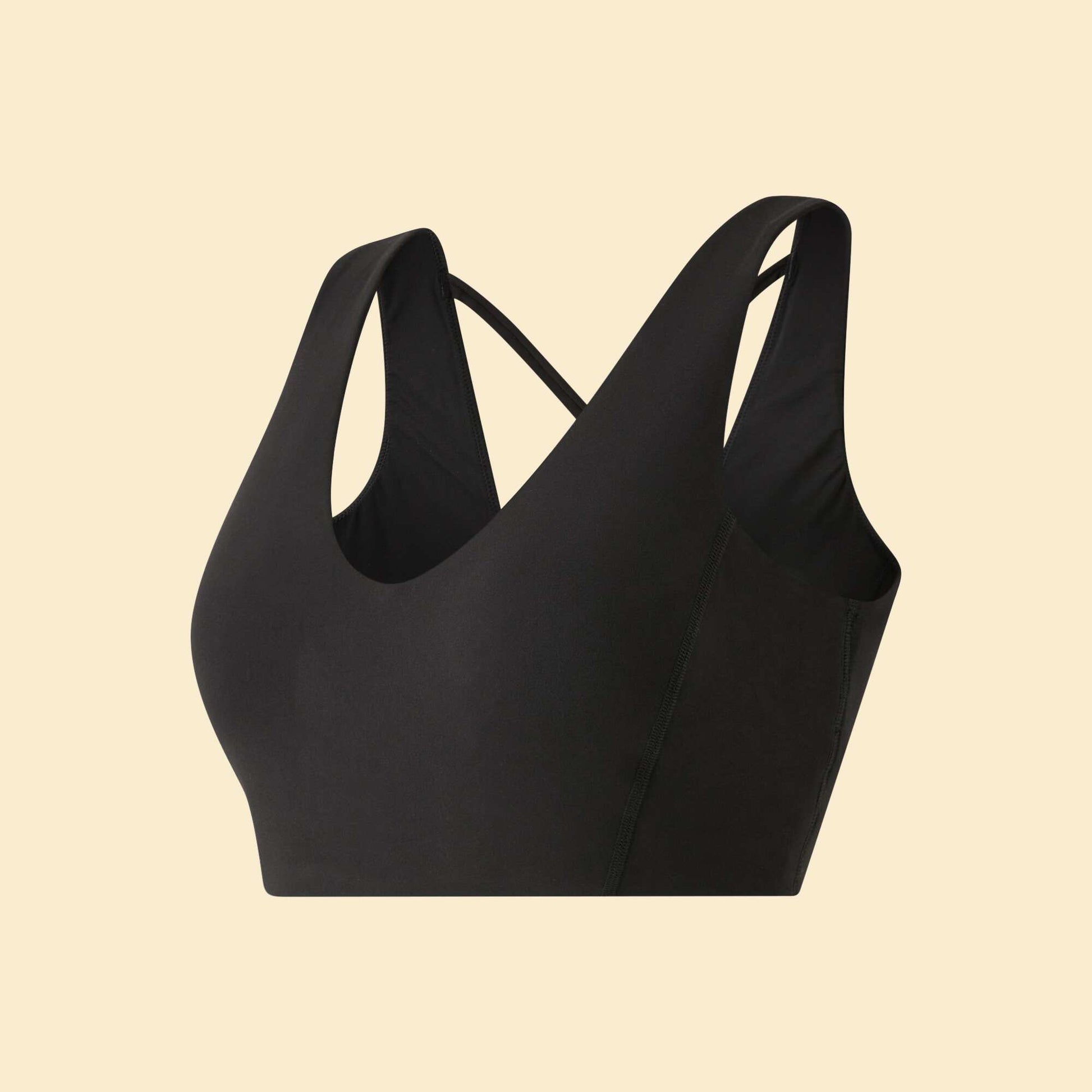 Brassière de sport croisée au dos maintien moyen NOIR