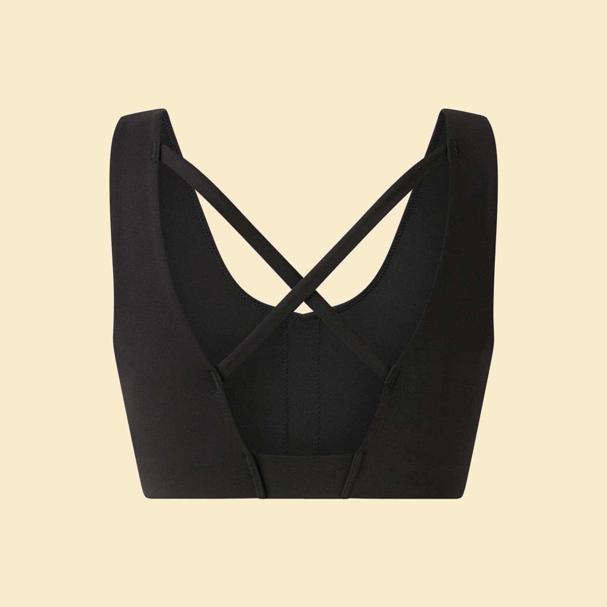 Brassière de sport croisée au dos maintien moyen NOIR