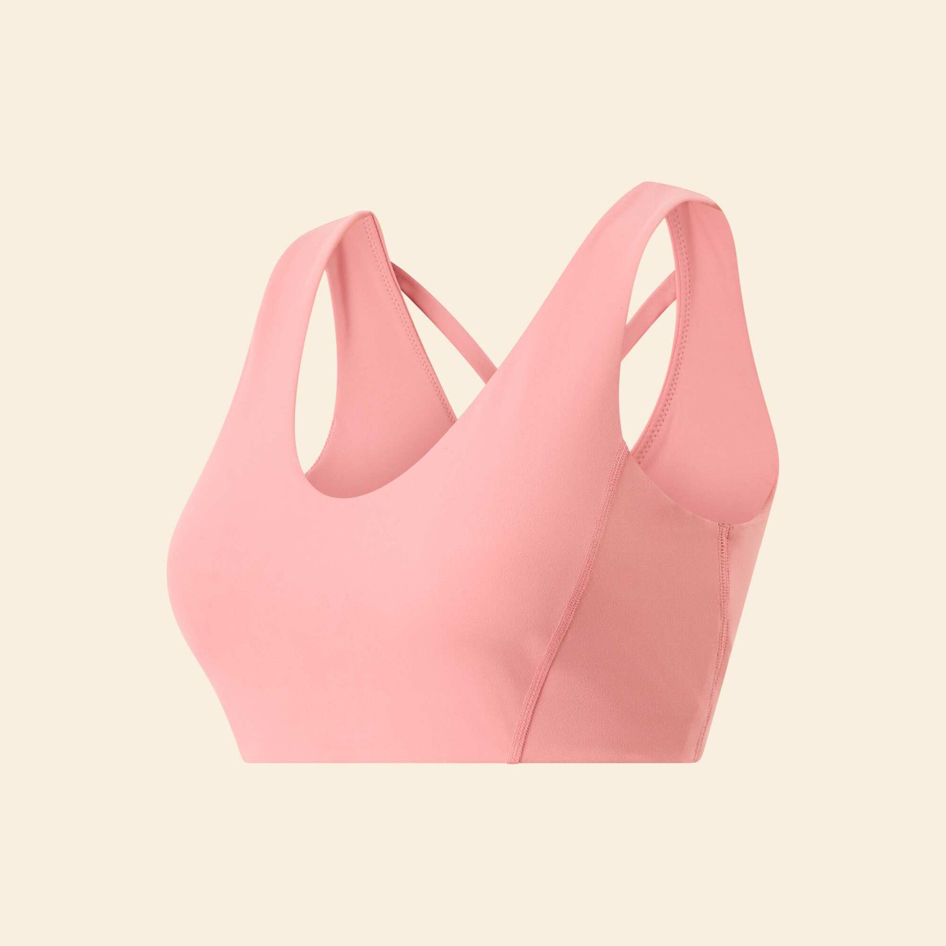 Brassière de sport croisée au dos maintien moyen ROSE