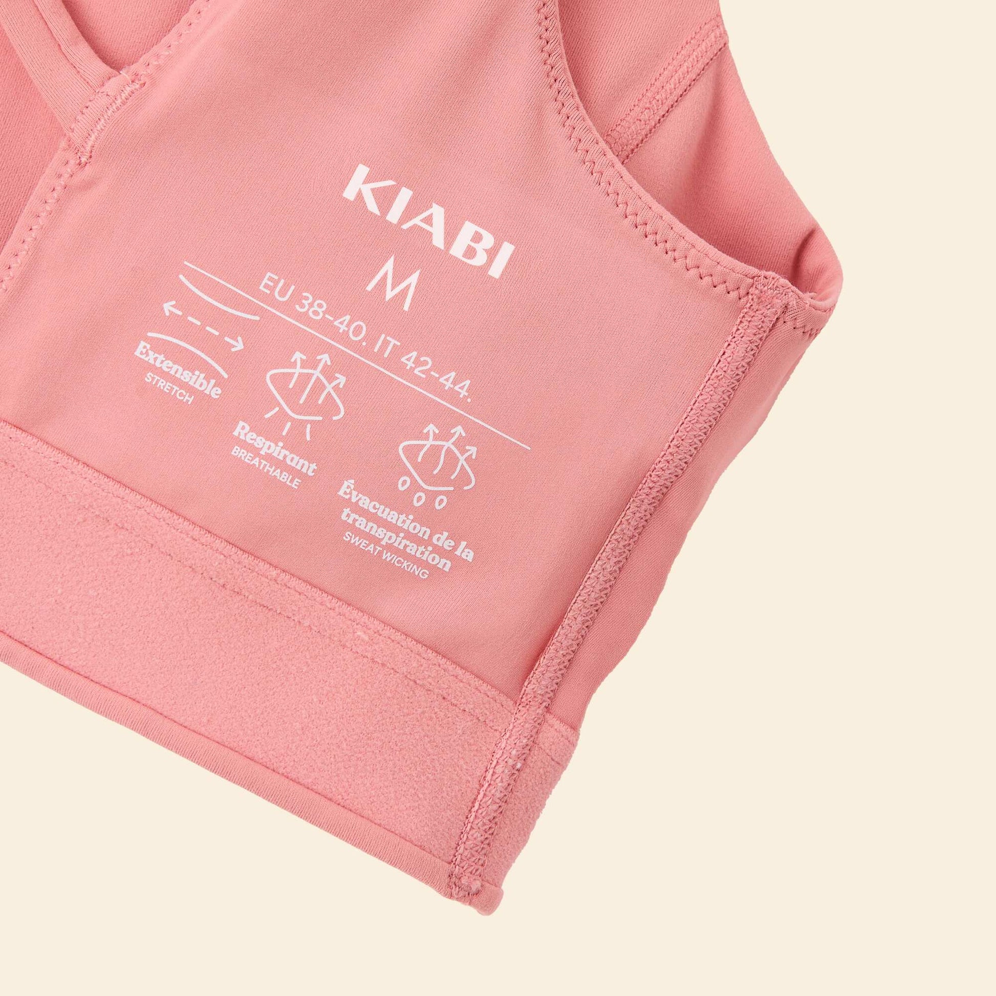 Brassière de sport croisée au dos maintien moyen ROSE