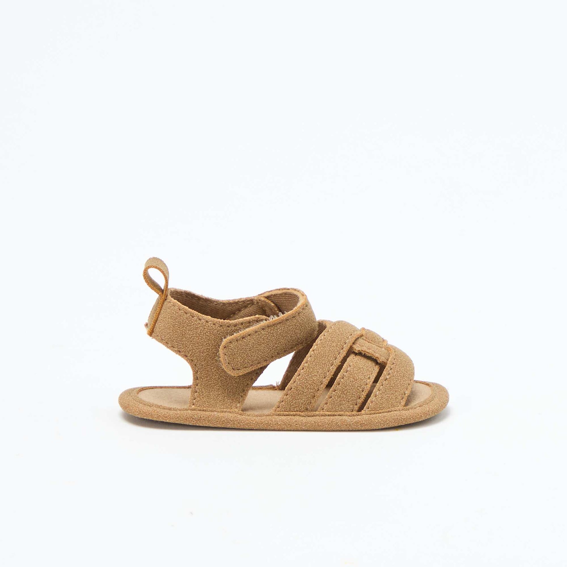 Sandales en tissu avec brides croisées MARRON