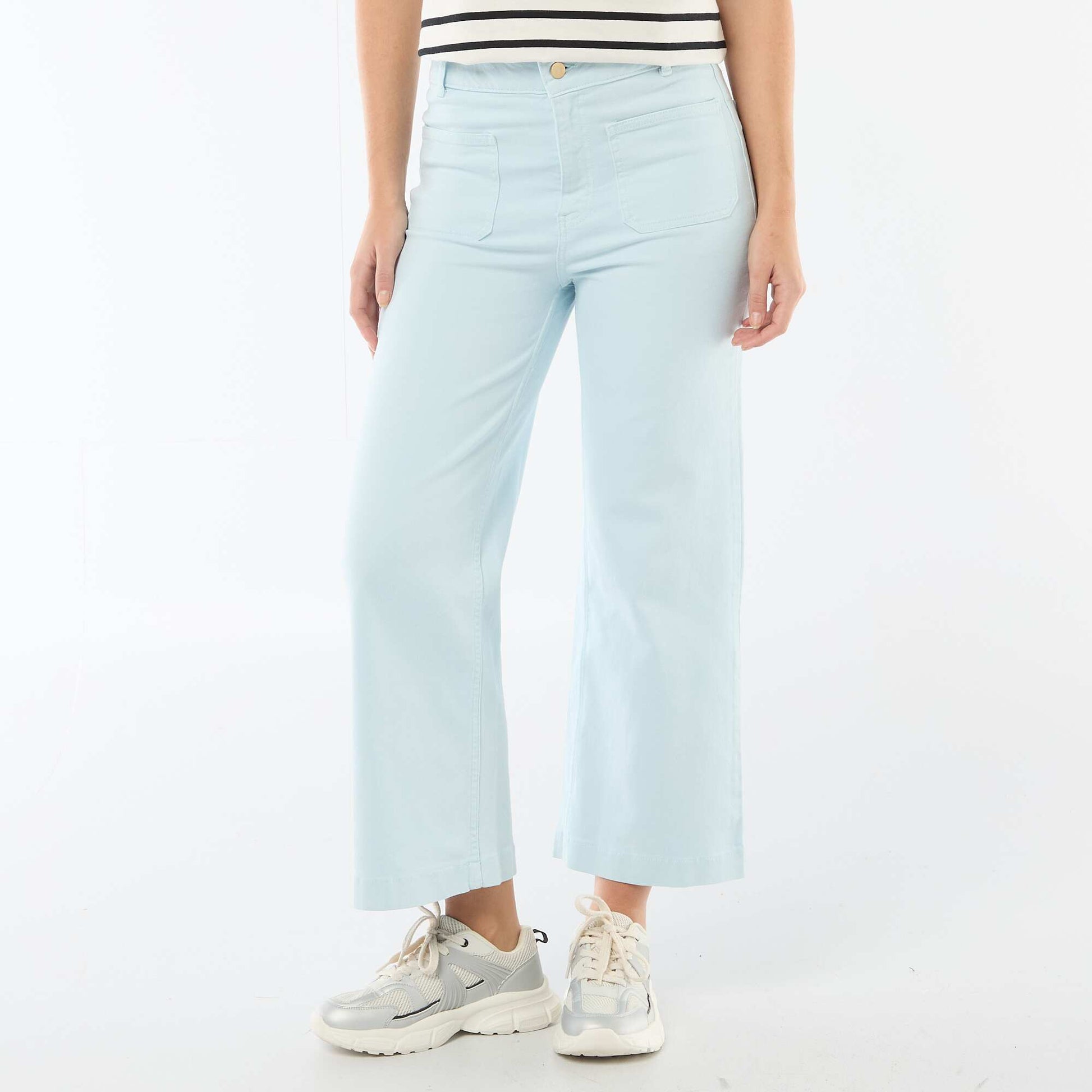 Pantalon wide leg coloré BLEU