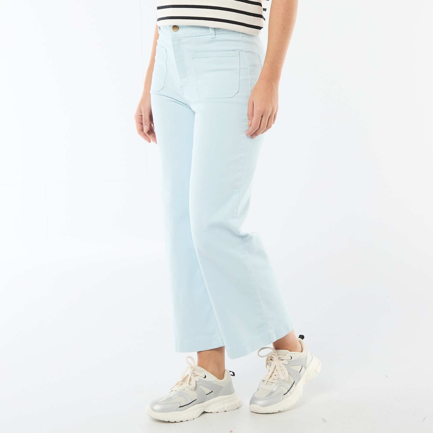 Pantalon wide leg coloré BLEU