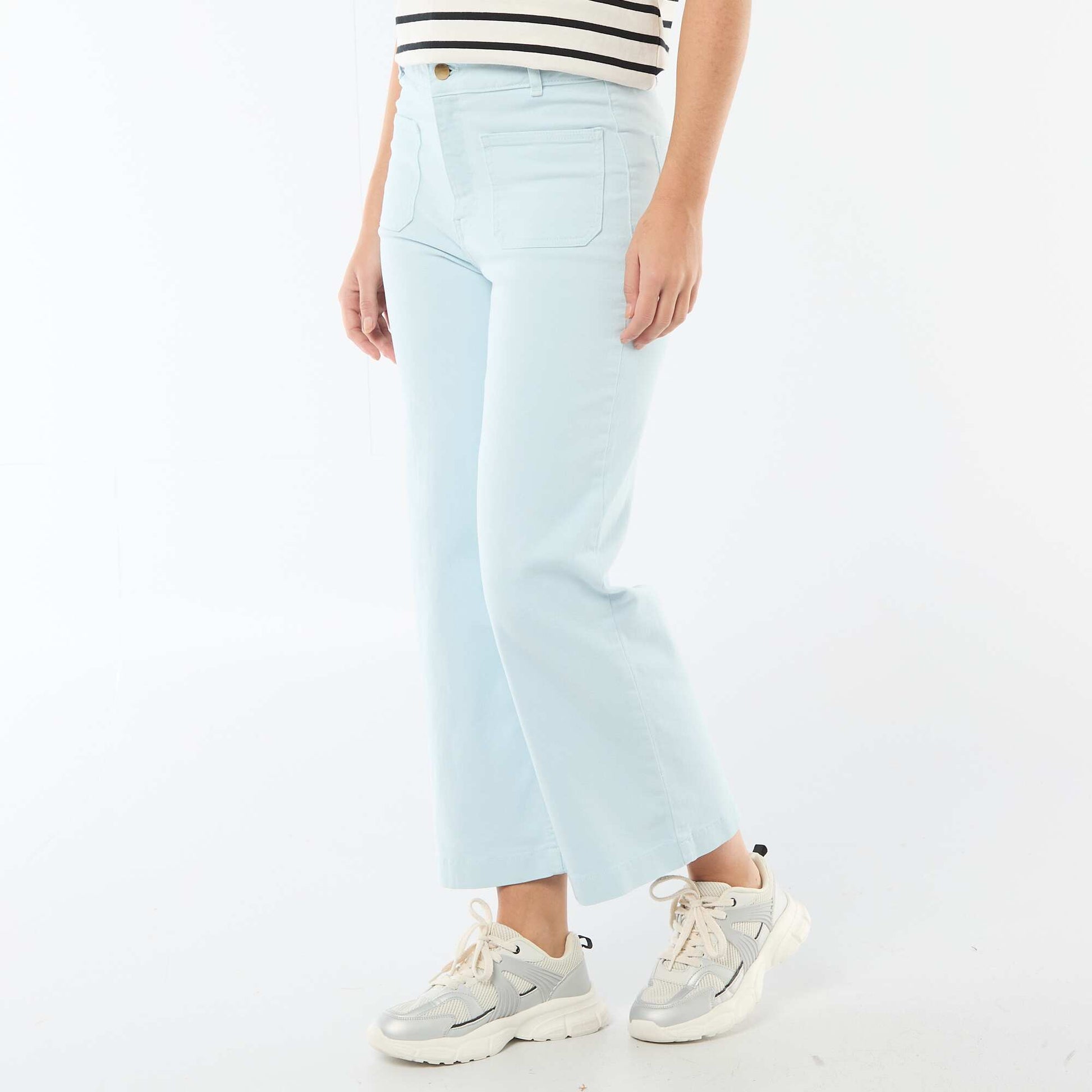 Pantalon wide leg coloré BLEU