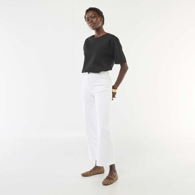Pantalon wide leg coloré BLANC
