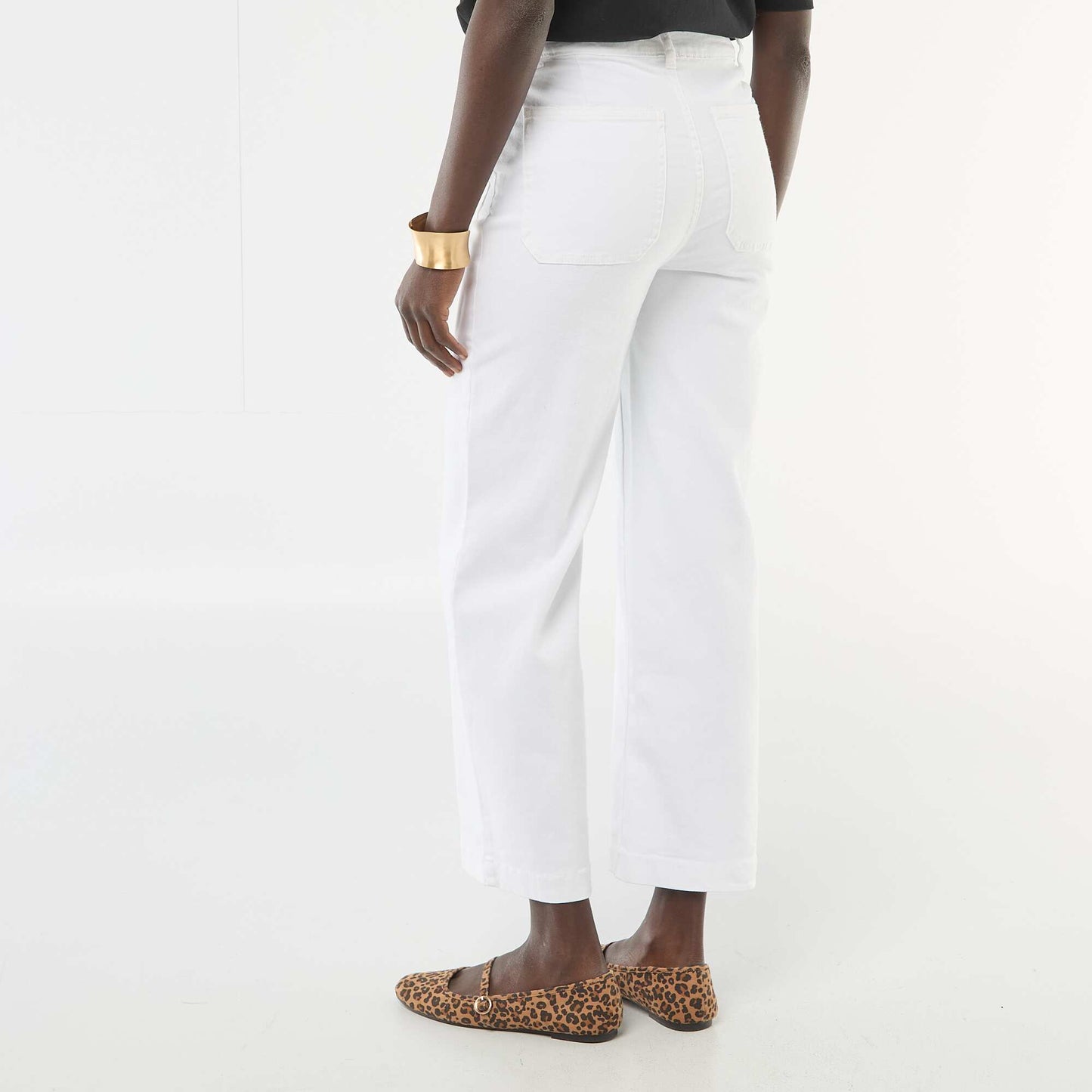Pantalon wide leg coloré BLANC