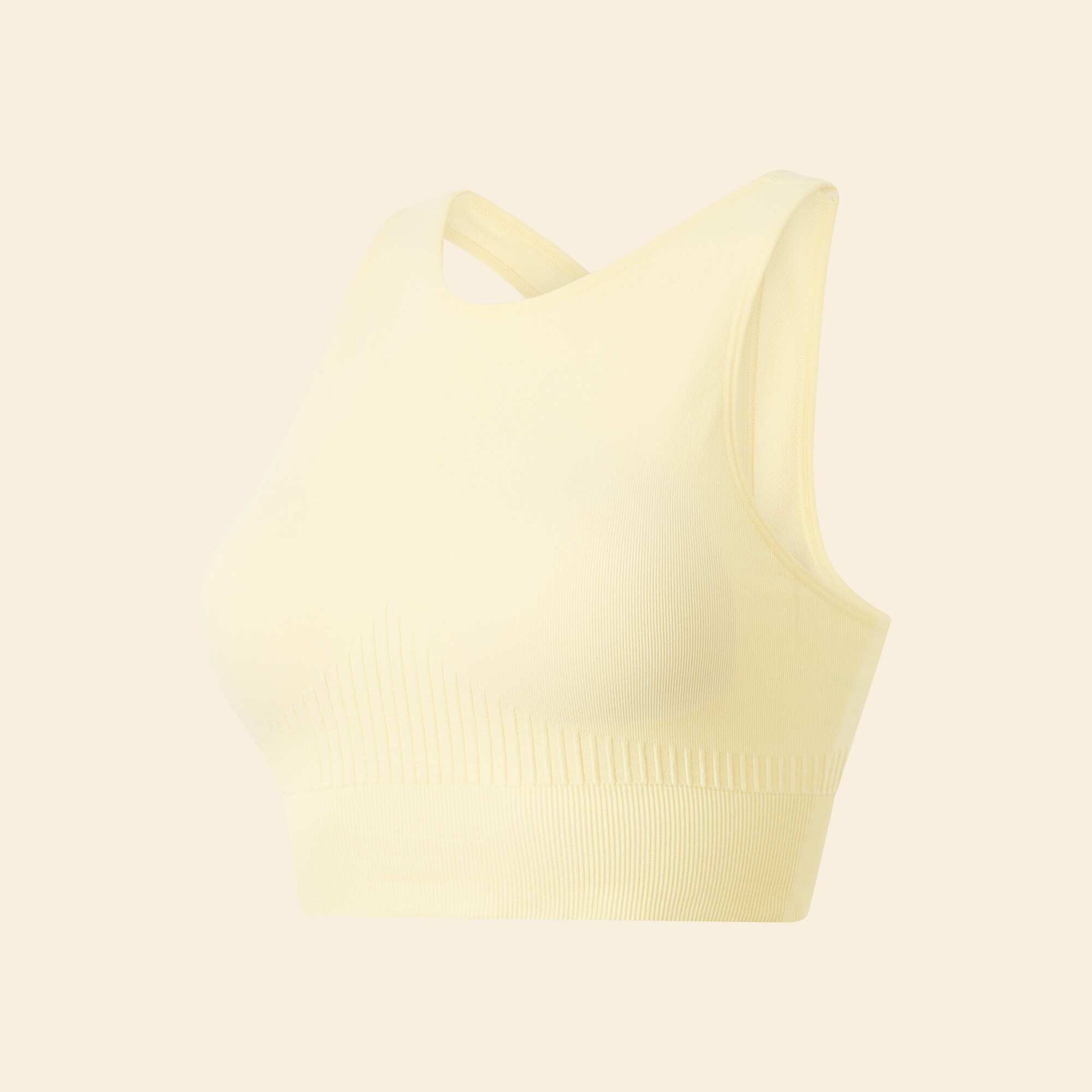 Brassière de sport en rib maintient léger JAUNE