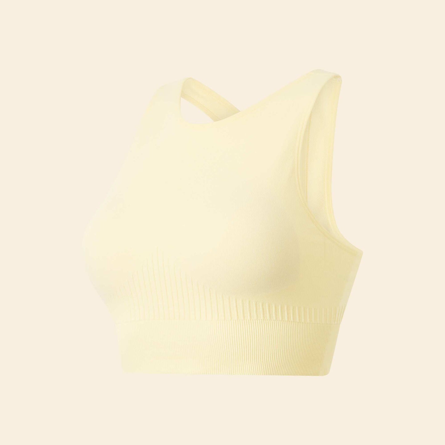 Brassière de sport en rib maintient léger JAUNE