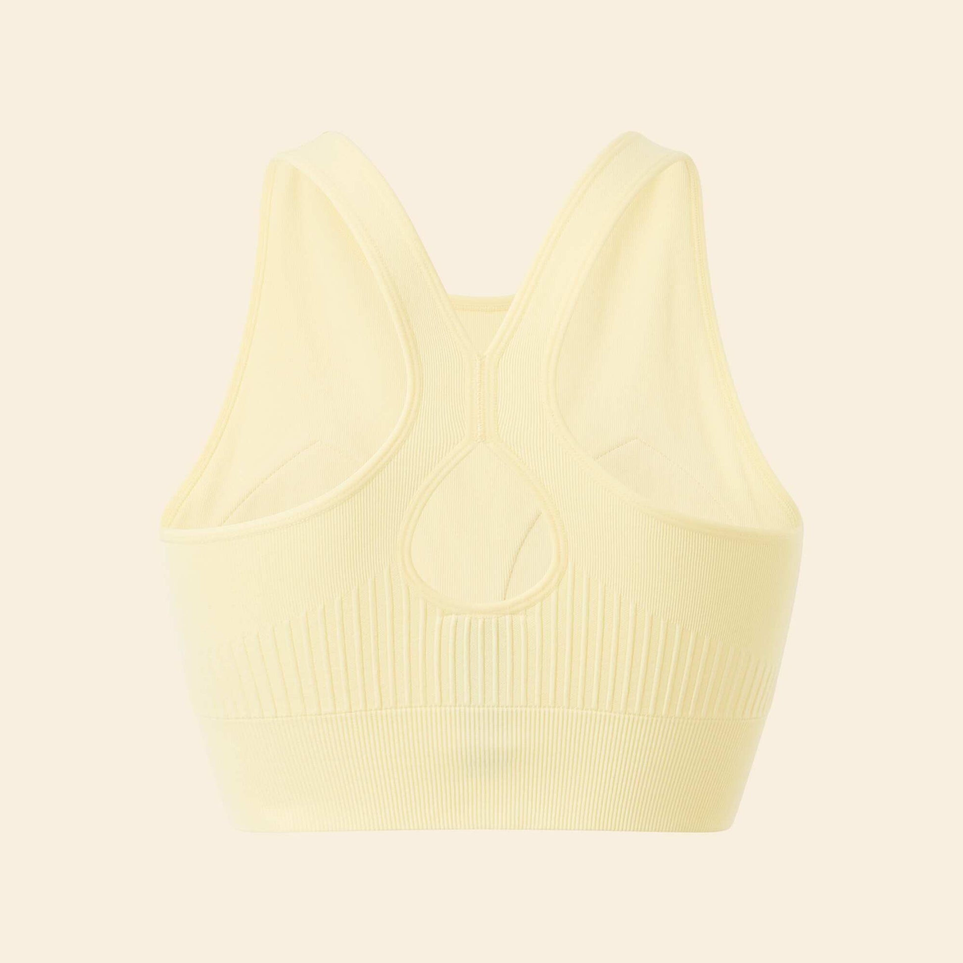 Brassière de sport en rib maintient léger JAUNE