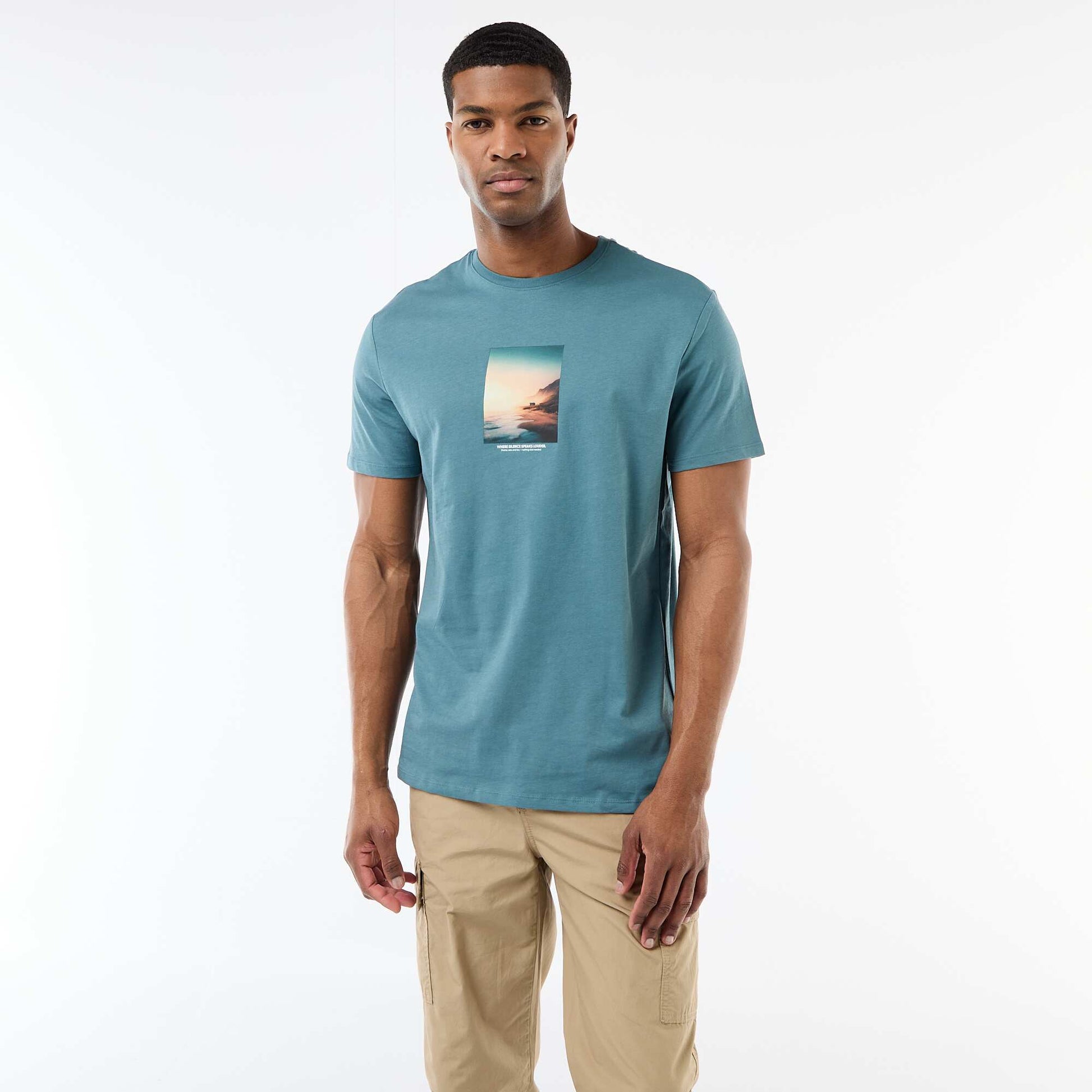 T-shirt imprimé fantaisie BLEU
