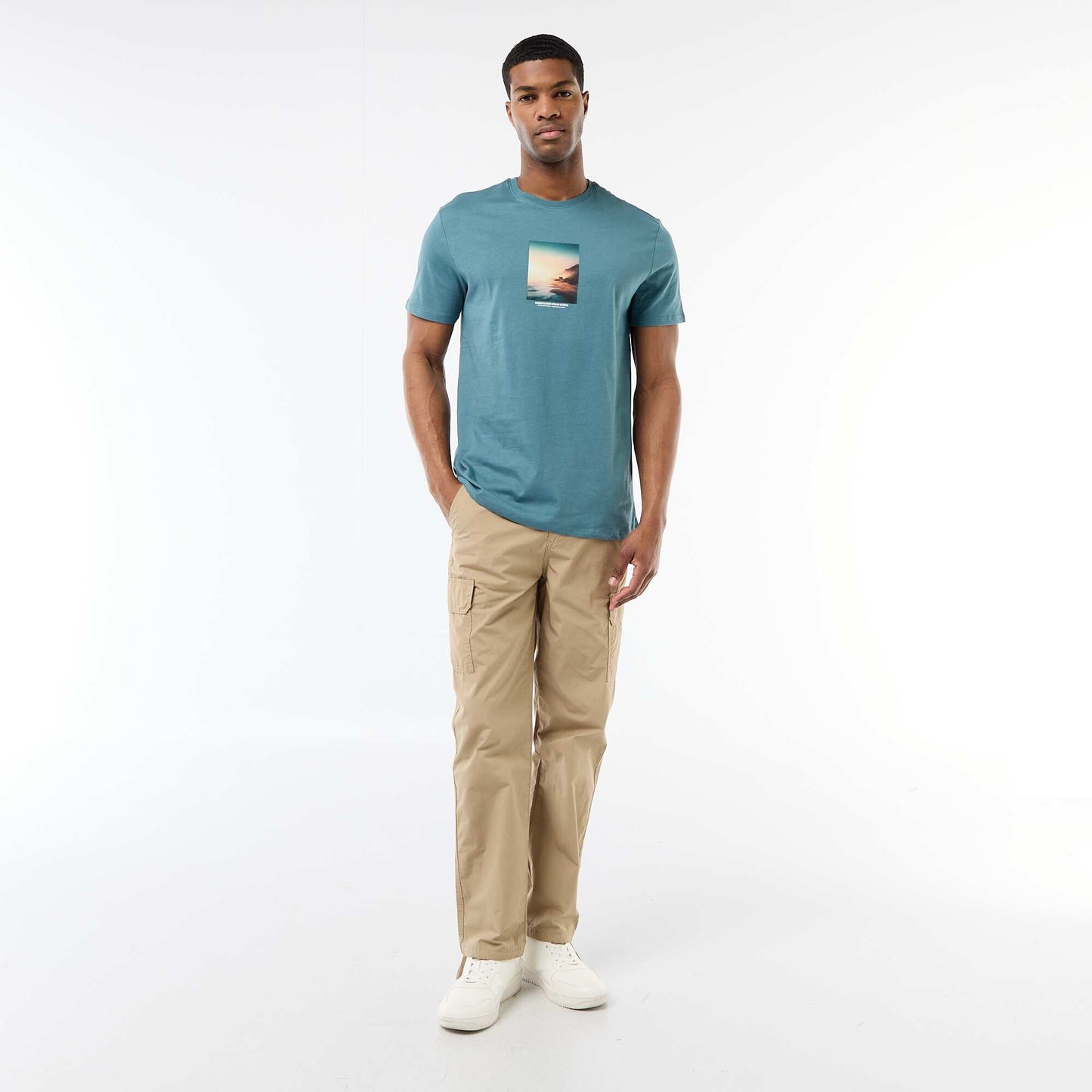 T-shirt imprimé fantaisie BLEU