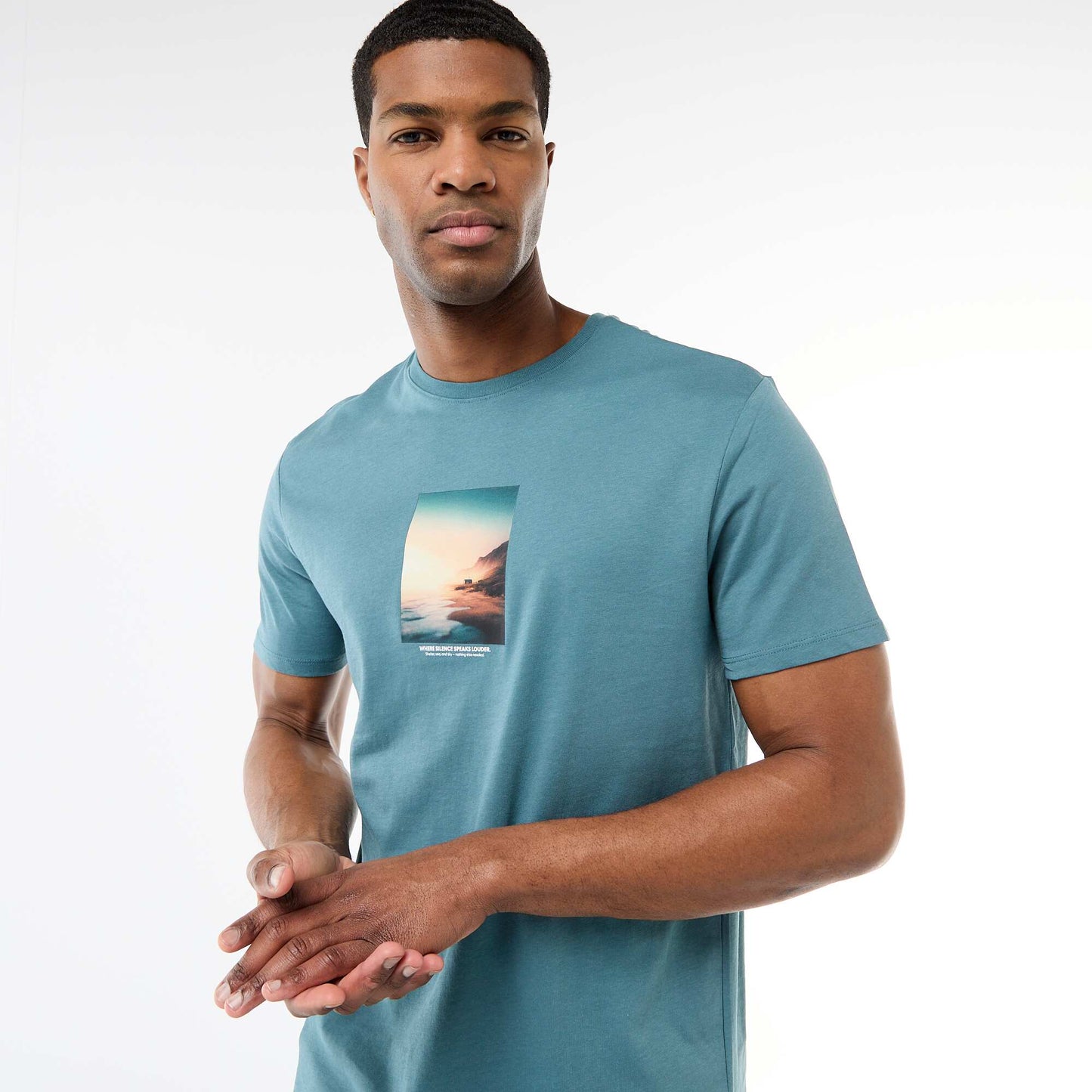 T-shirt imprimé fantaisie BLEU