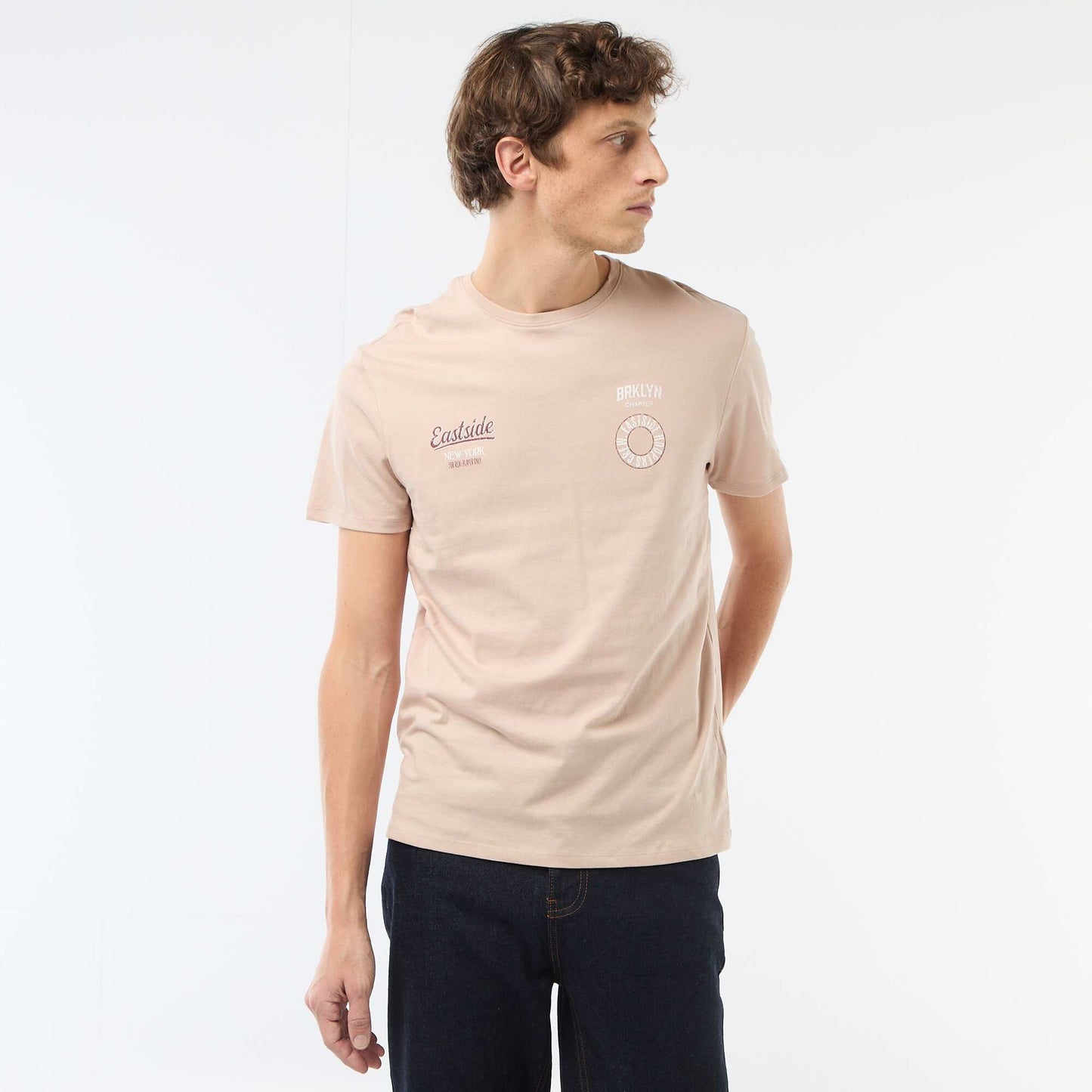 T-shirt imprimé fantaisie BEIGE