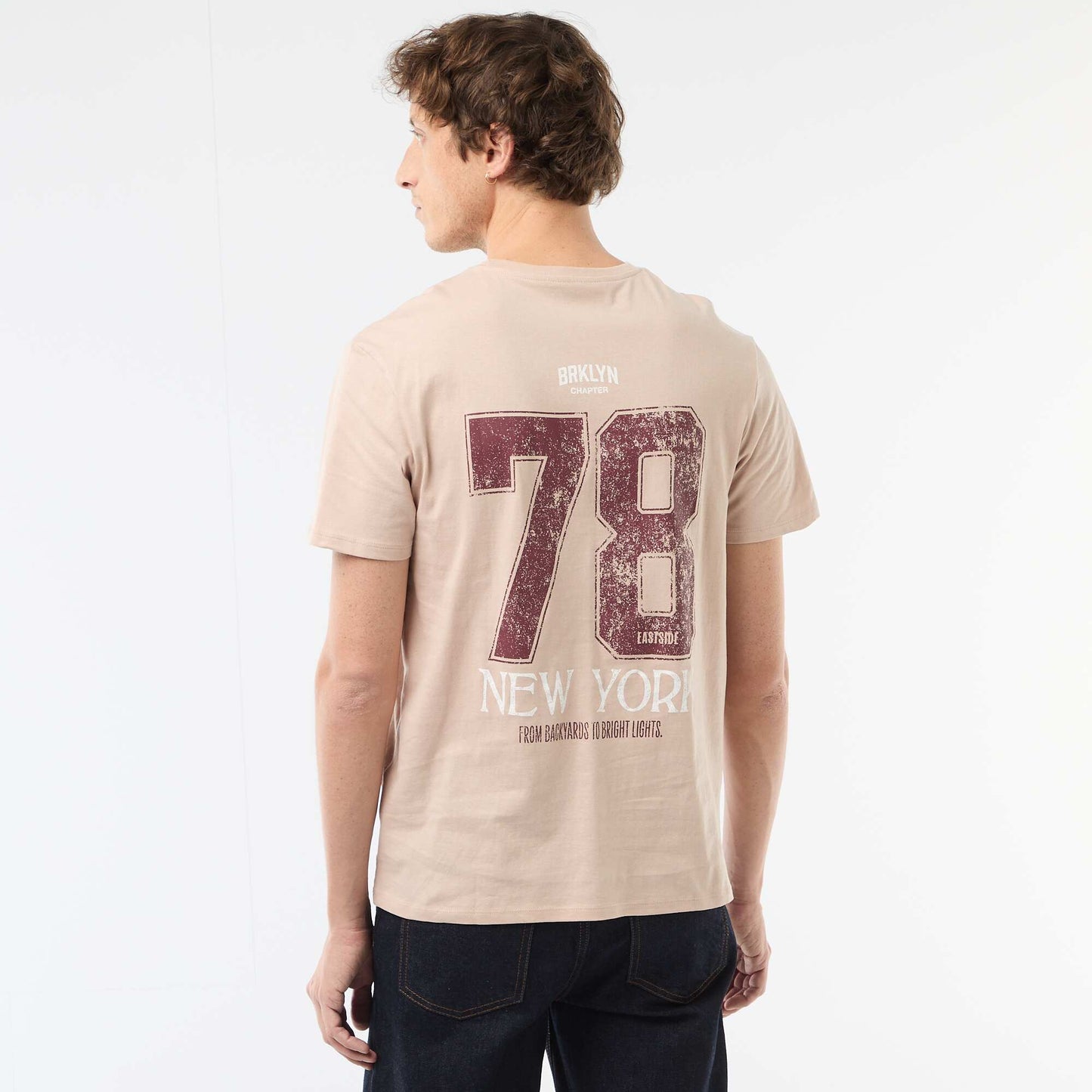 T-shirt imprimé fantaisie BEIGE