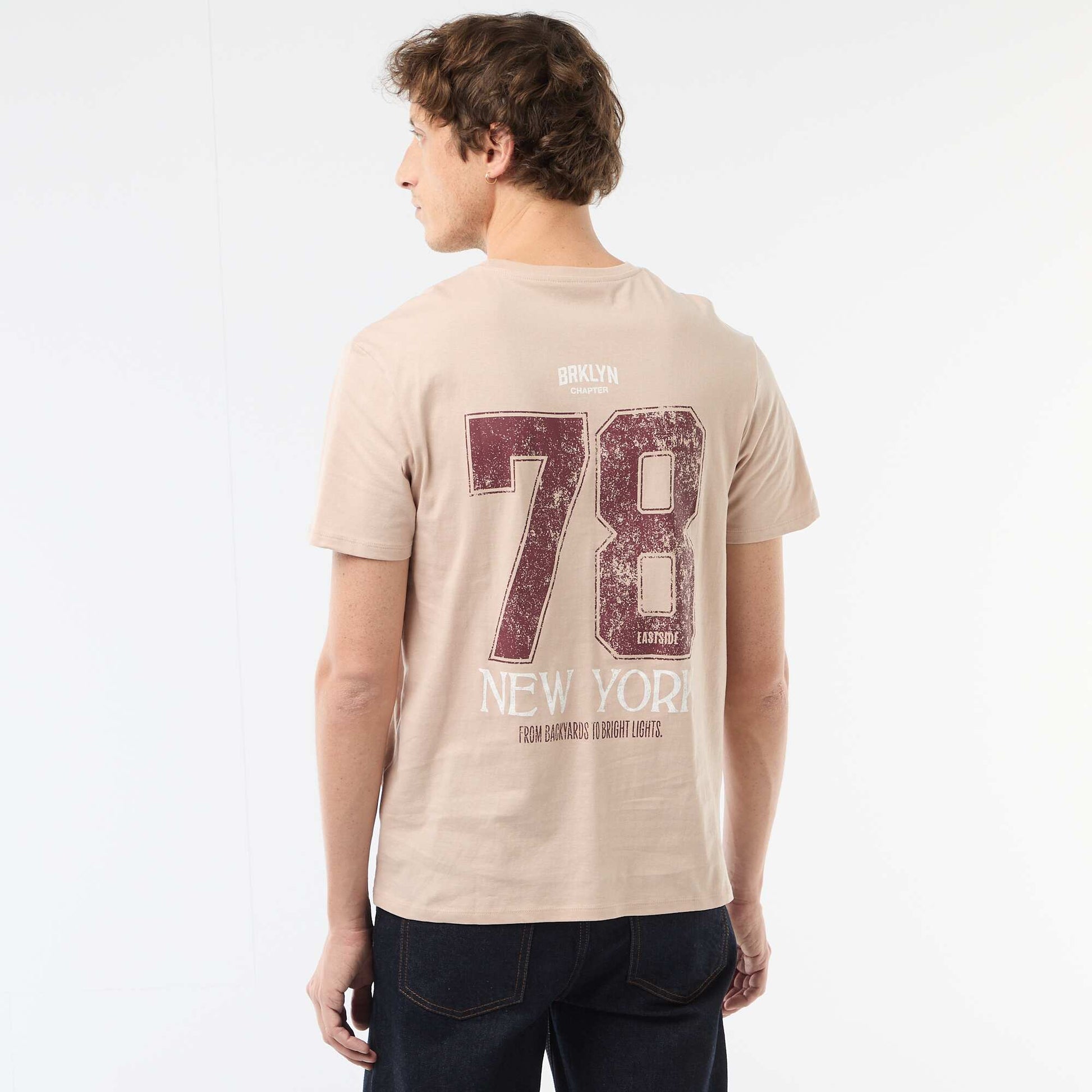 T-shirt imprimé fantaisie BEIGE