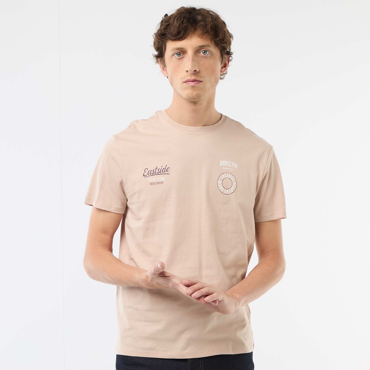 T-shirt imprimé fantaisie BEIGE