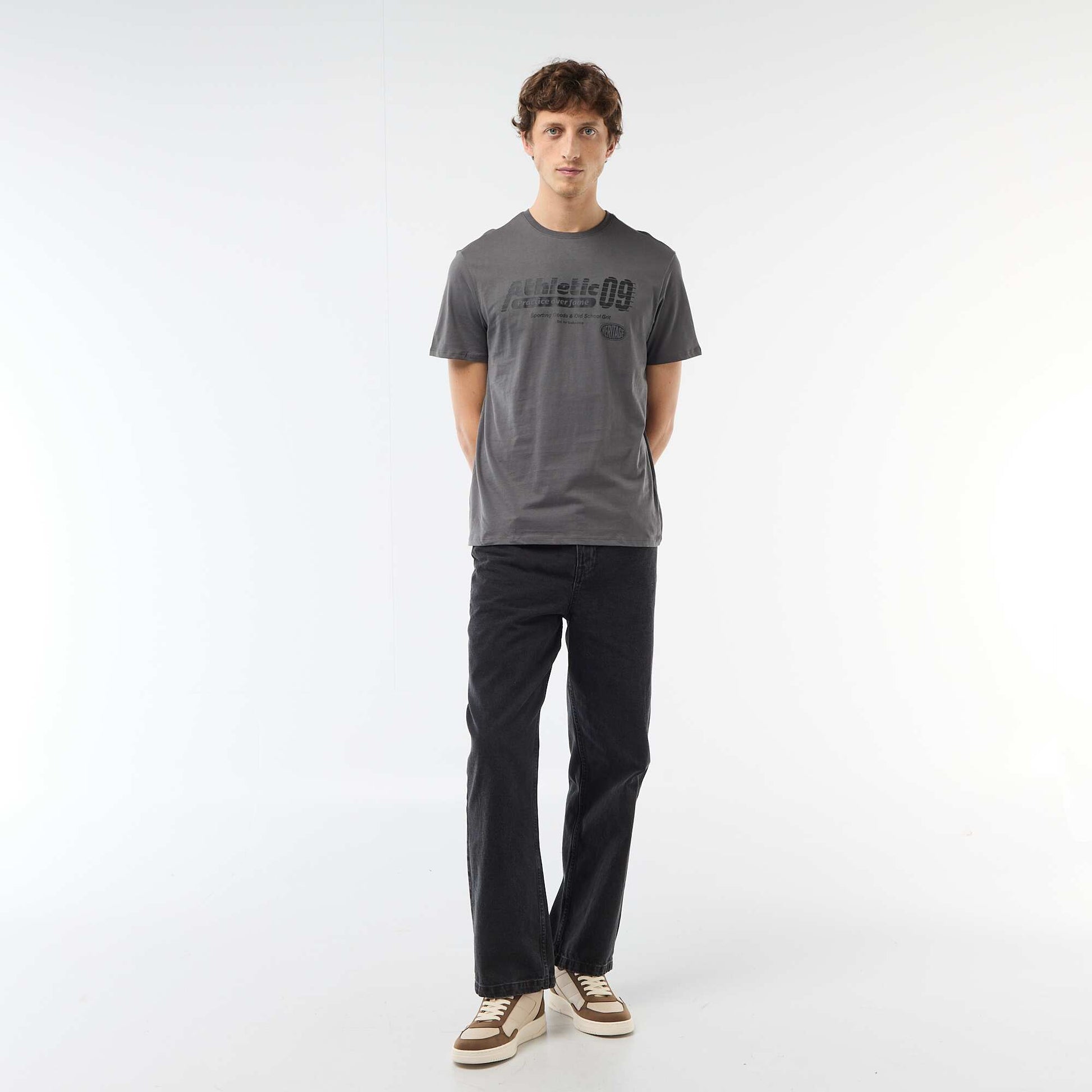 T-shirt imprimé fantaisie GRIS