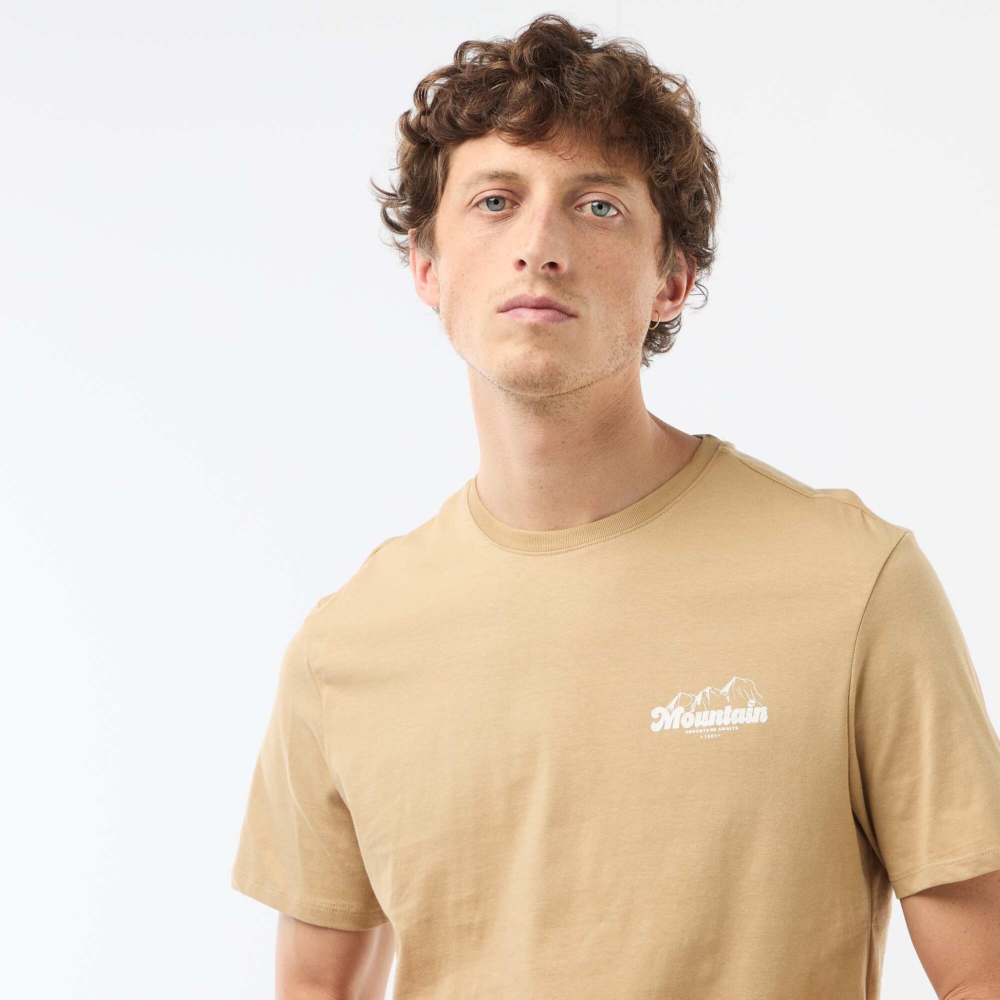 T-shirt imprimé fantaisie BEIGE