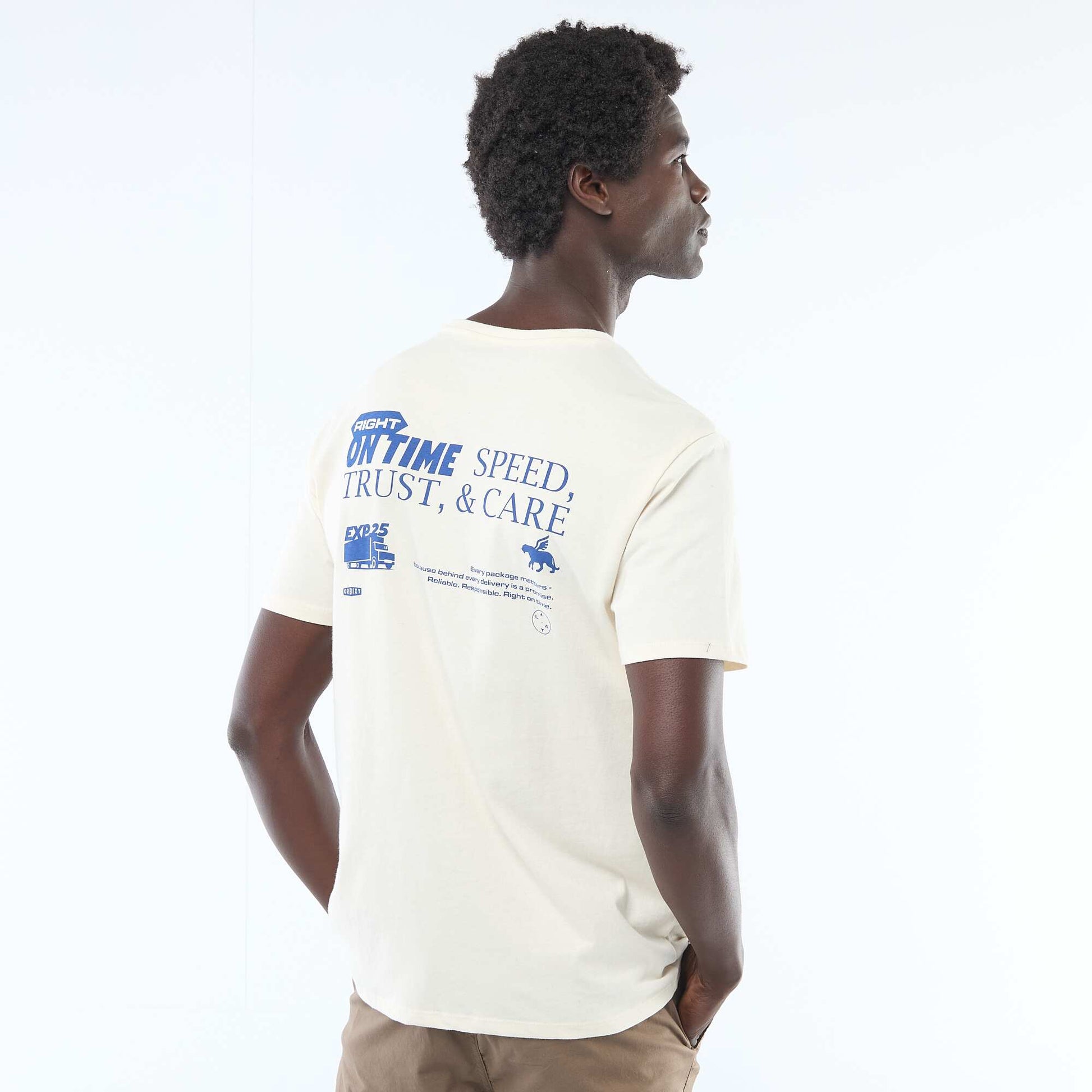 T-shirt imprimé fantaisie BLANC