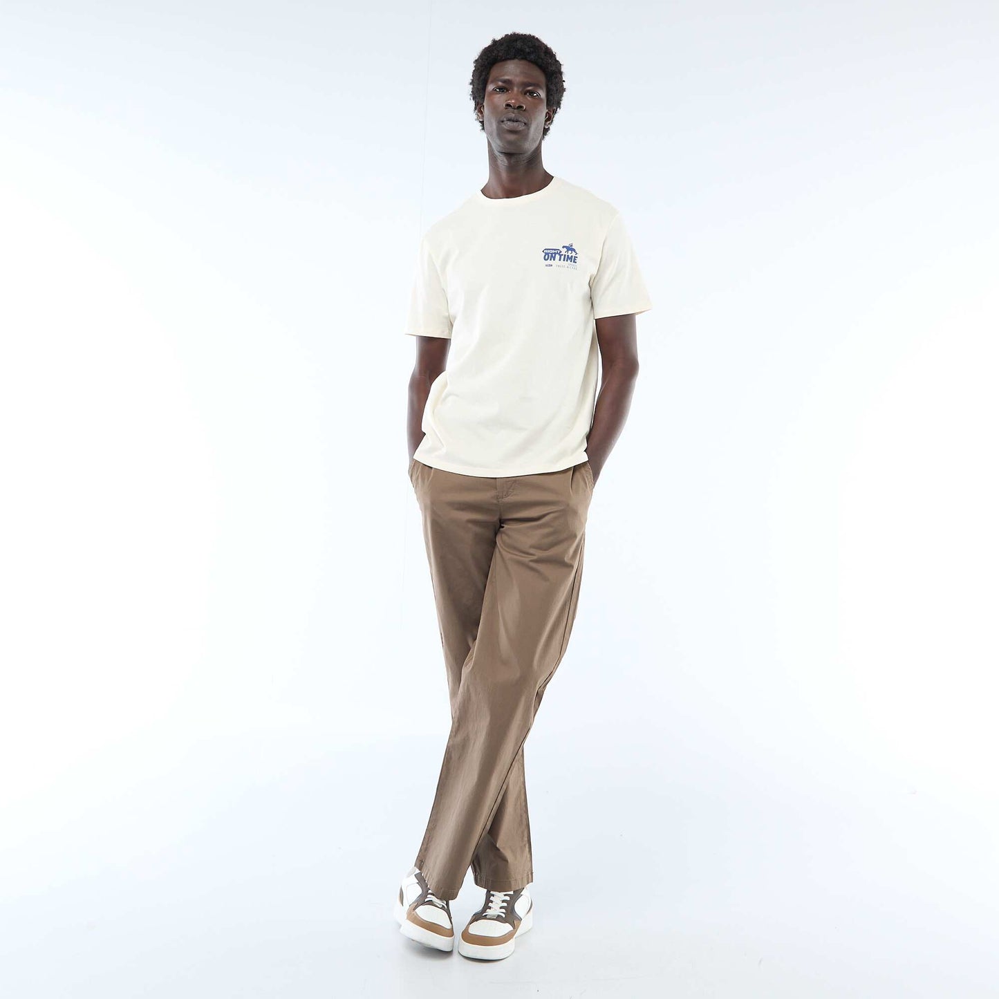 T-shirt imprimé fantaisie BLANC