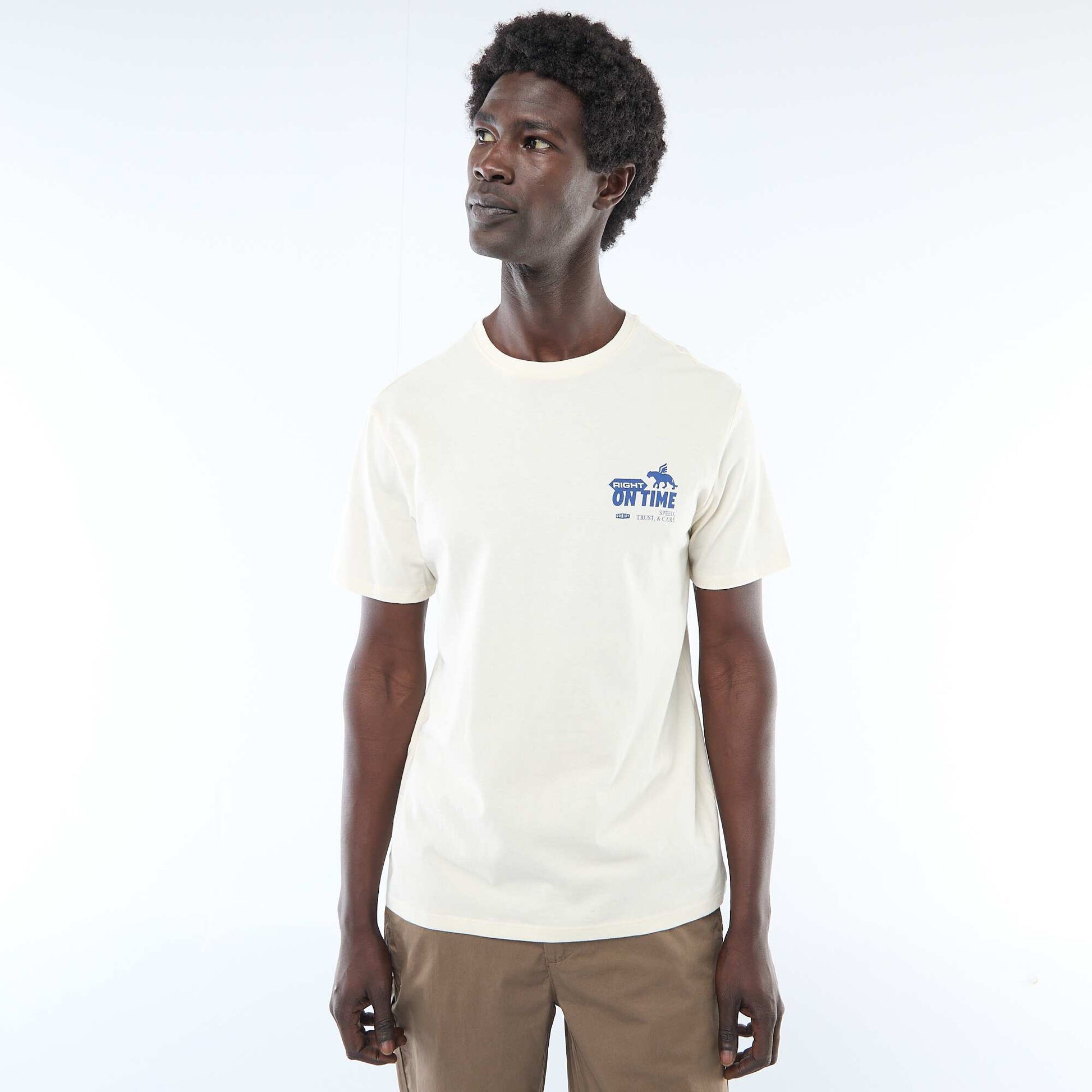 T-shirt imprimé fantaisie BLANC