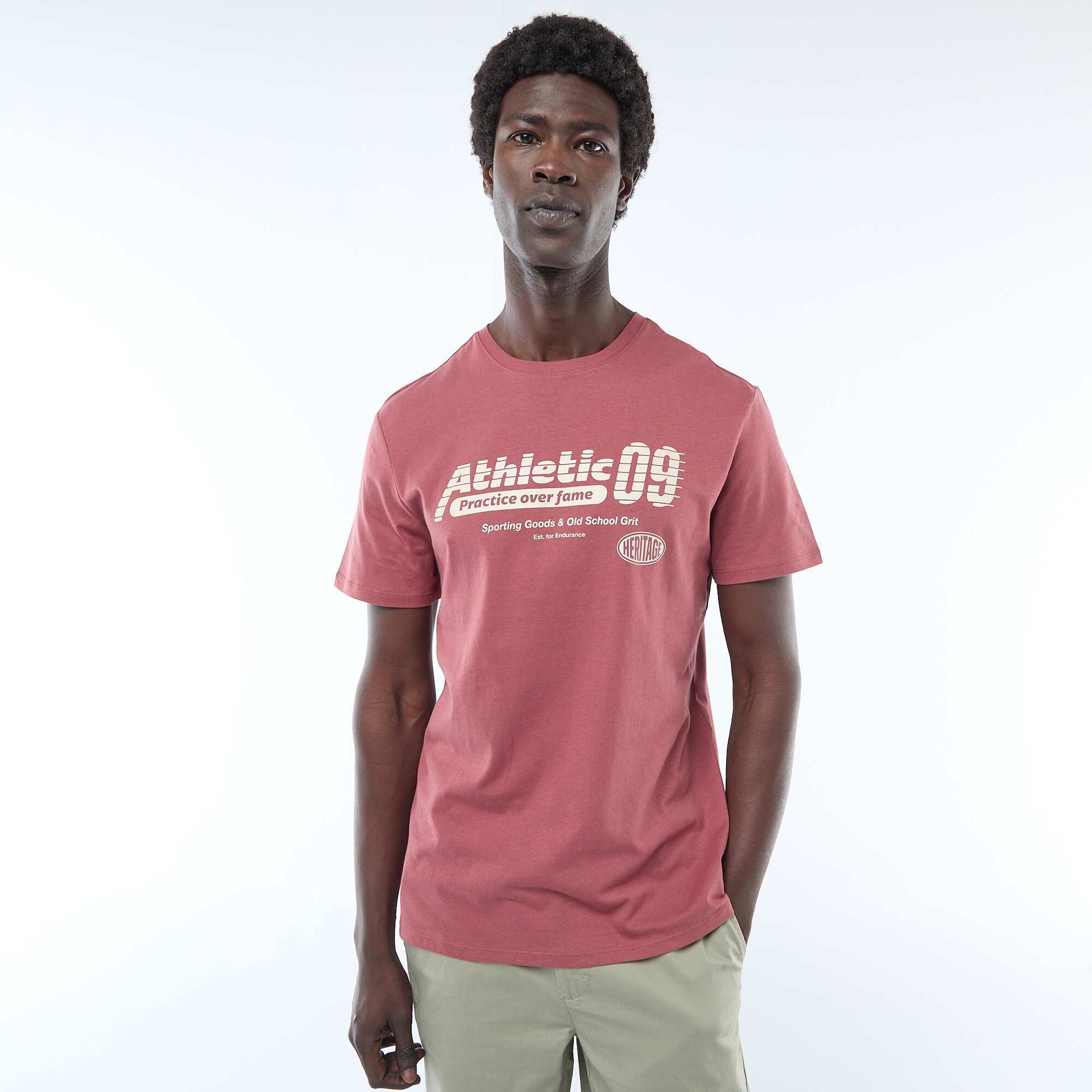 T-shirt imprimé fantaisie ROUGE