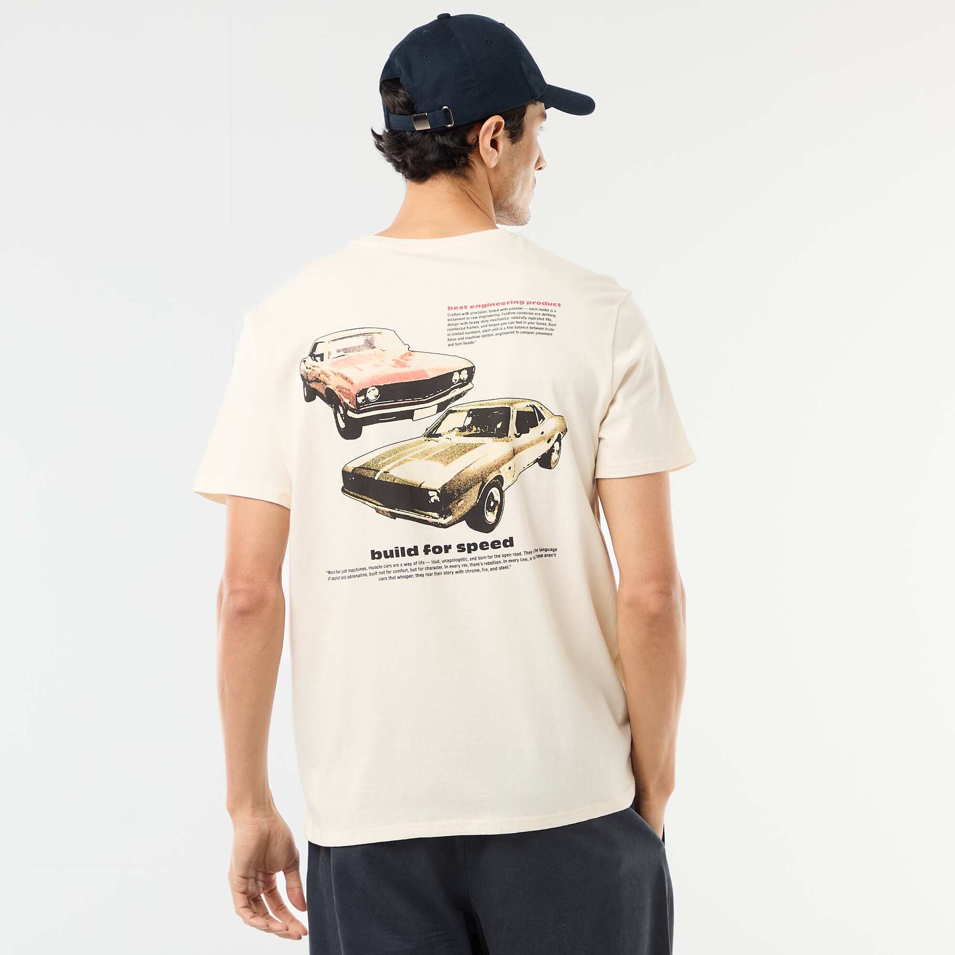 T-shirt imprimé fantaisie ECRU
