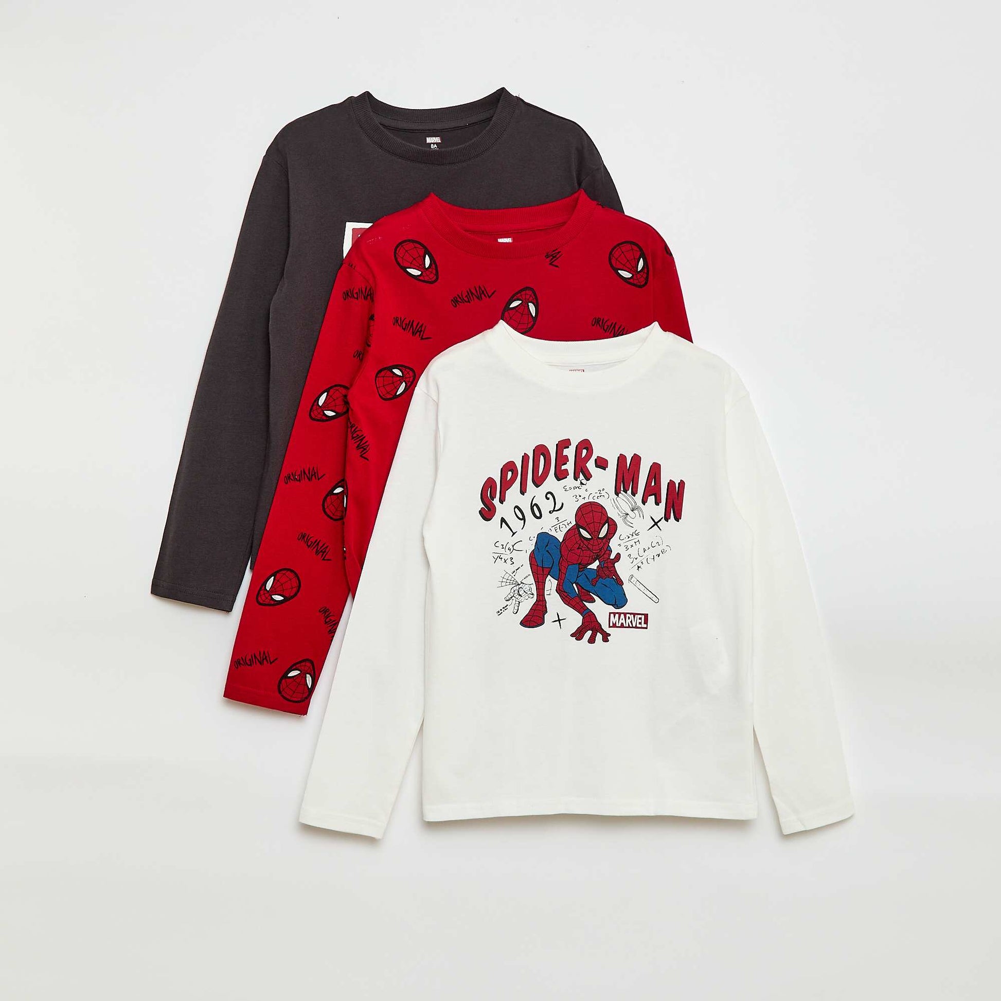 Lot de 3 tee-shirts 'Spider-Man' 'Marvel' BLANC