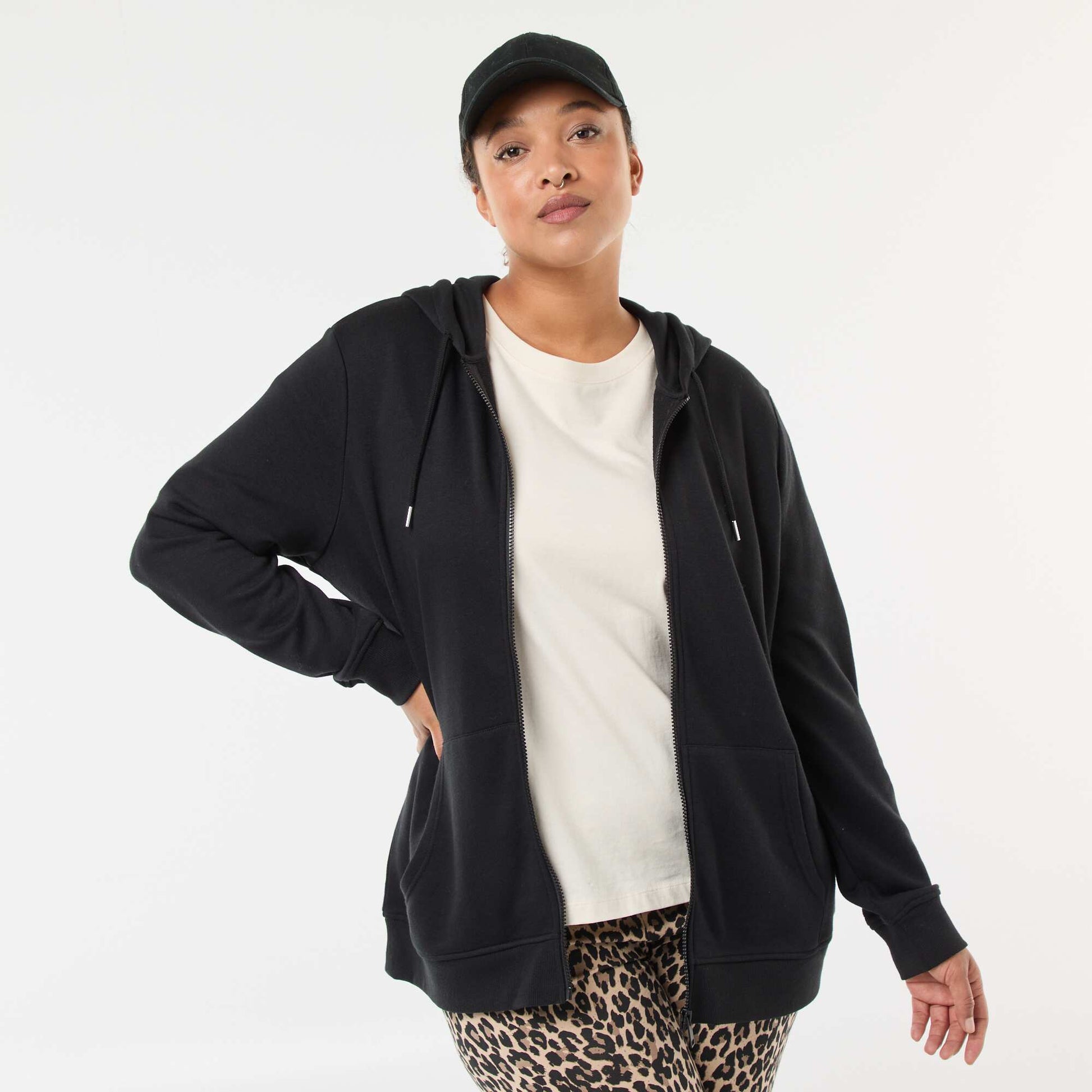 Sweat basique en molleton NOIR