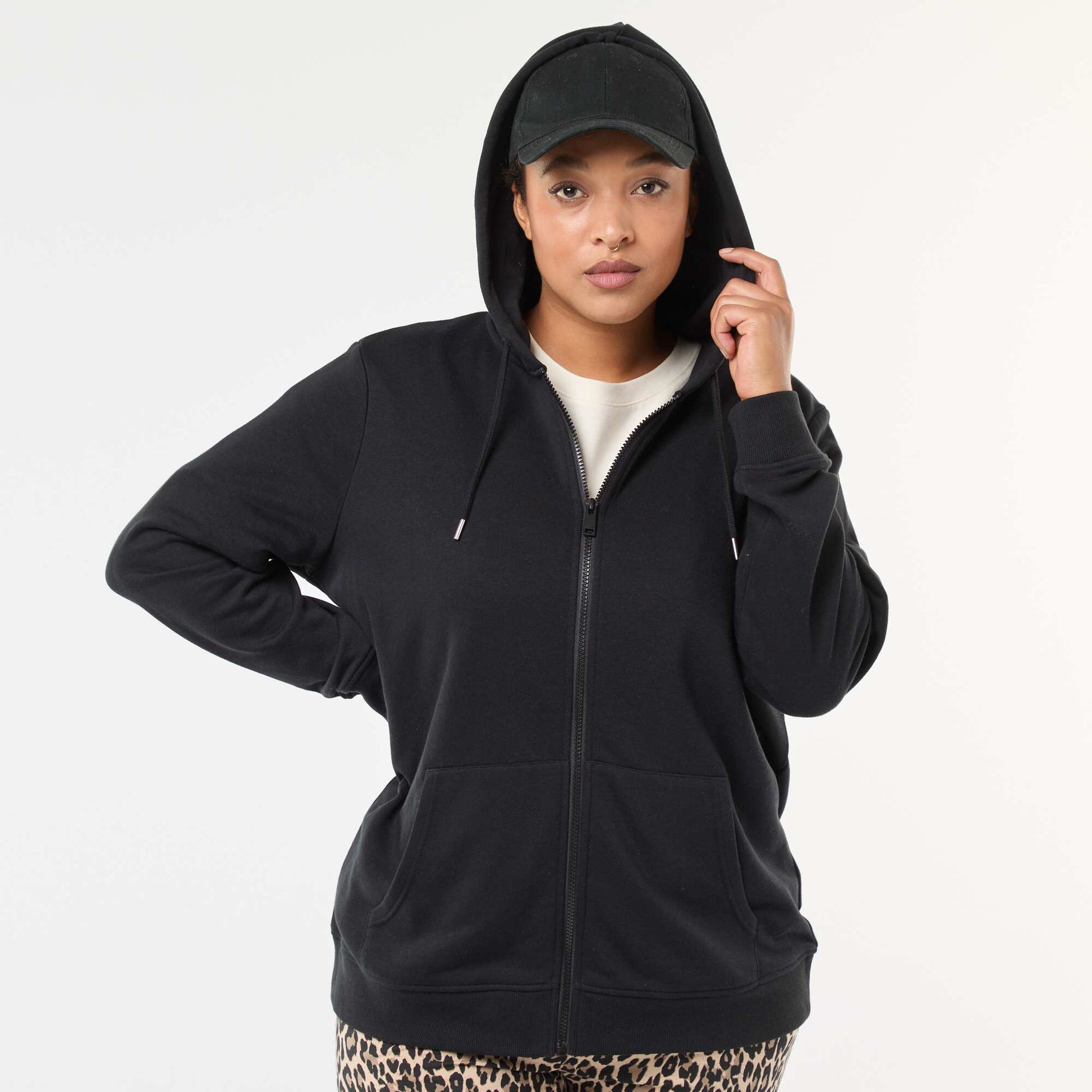 Sweat basique en molleton NOIR