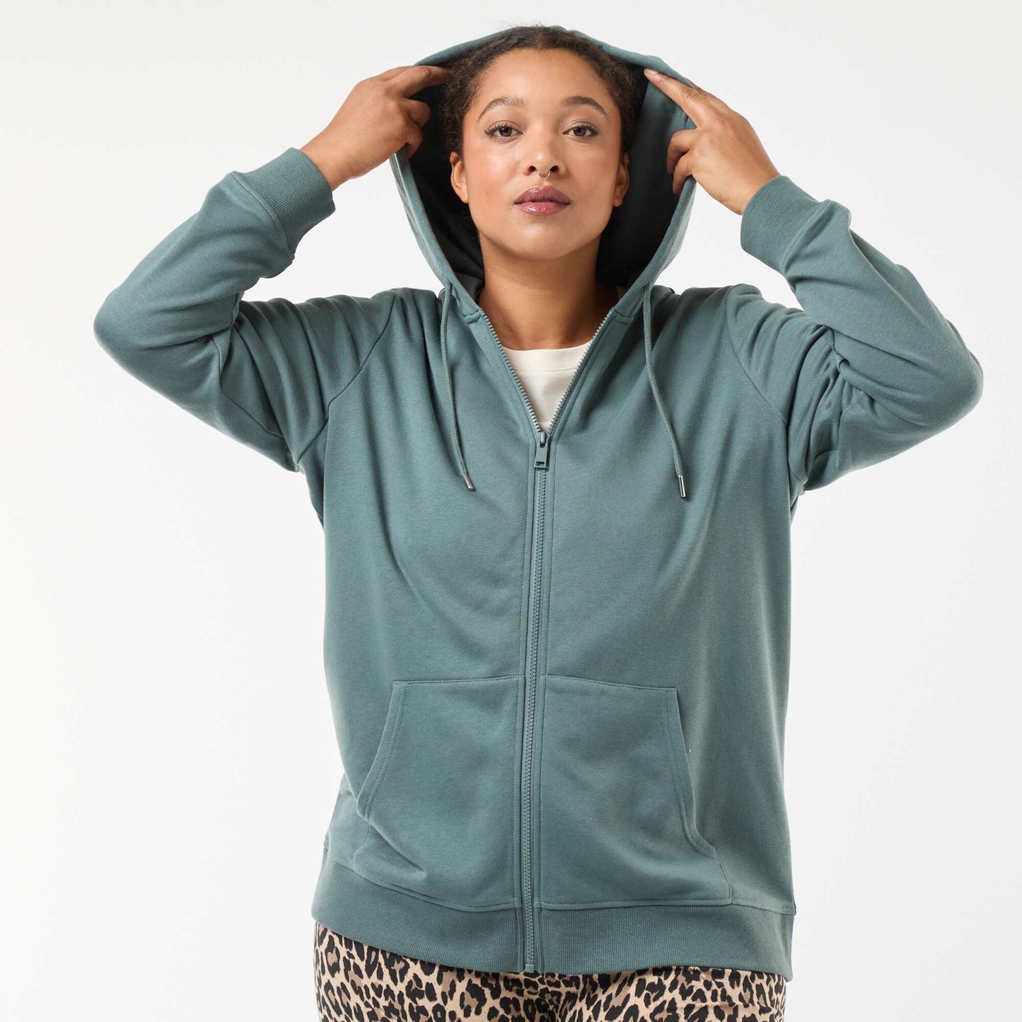Sweat basique en molleton KAKI