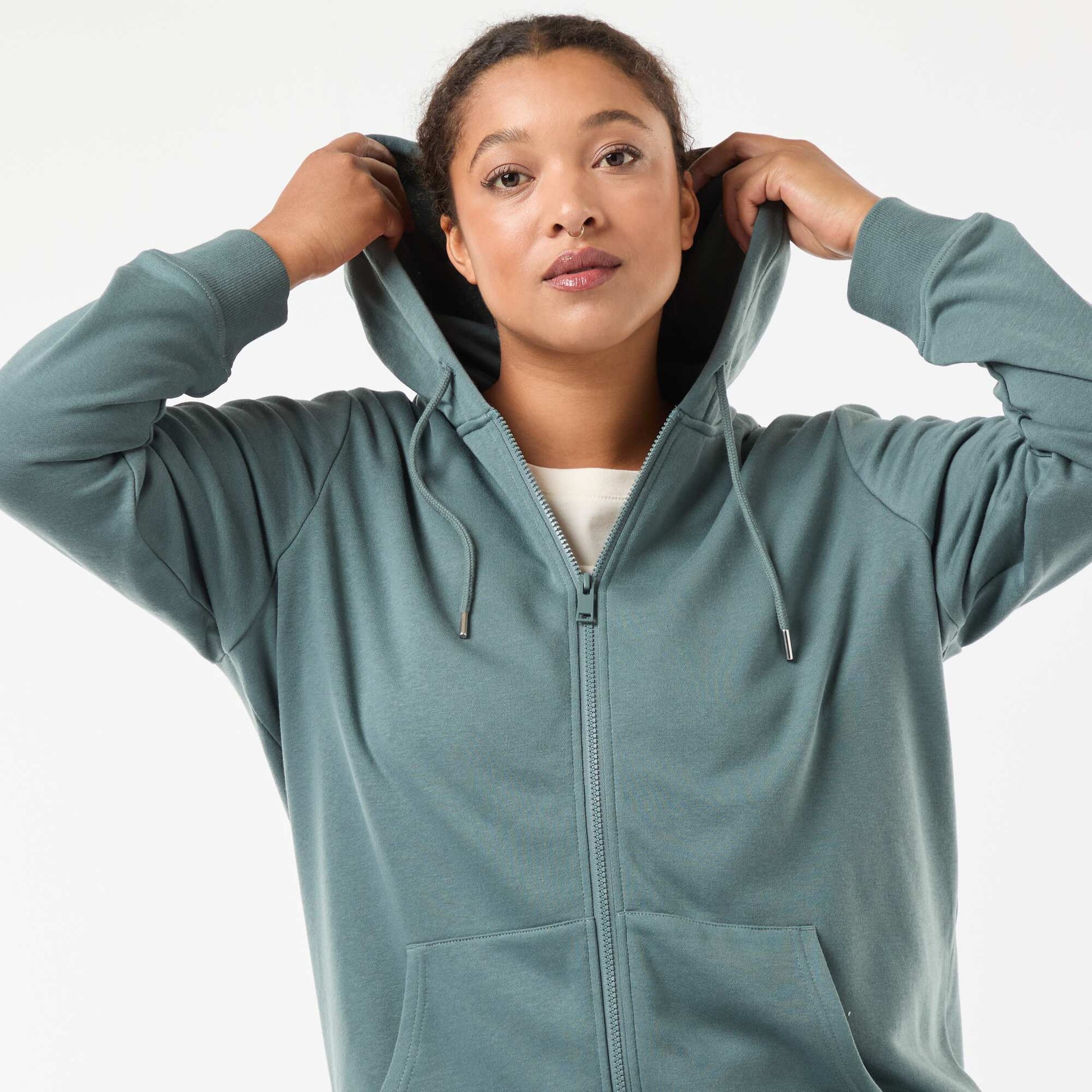 Sweat basique en molleton KAKI