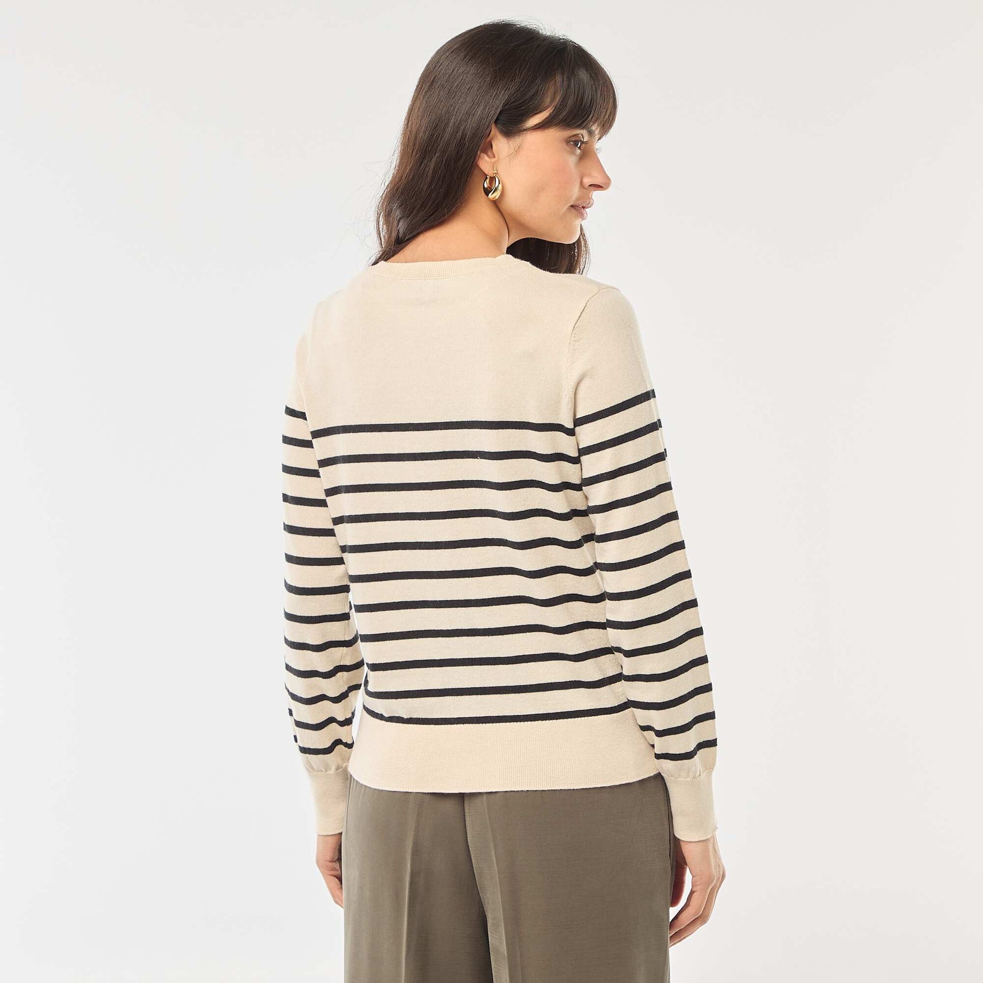 Gilet col rond uni BEIGE