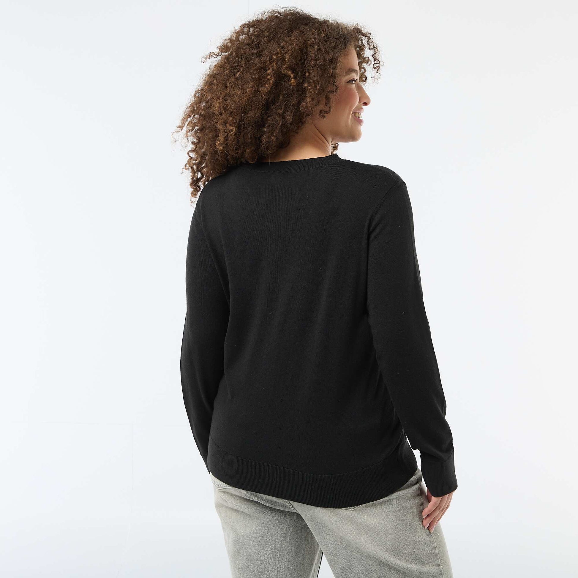 Gilet en maille uni NOIR