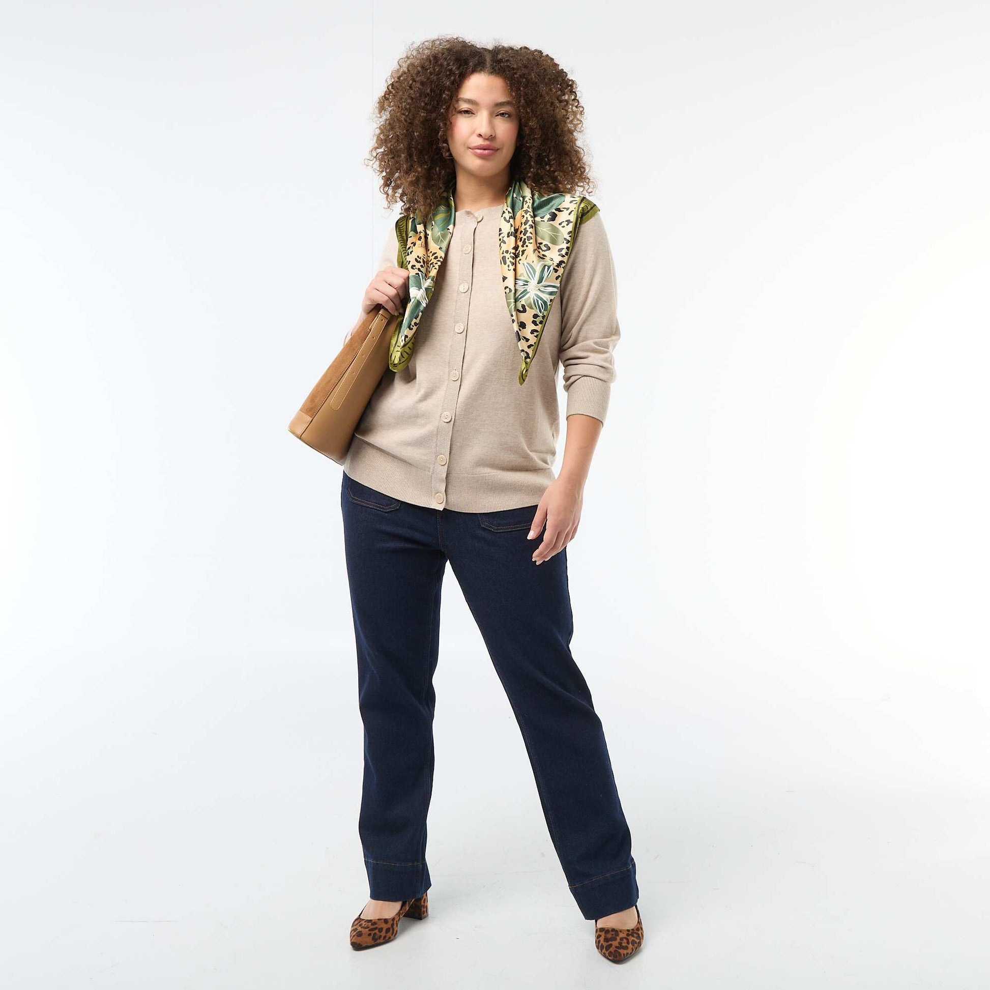 Gilet en maille uni BEIGE