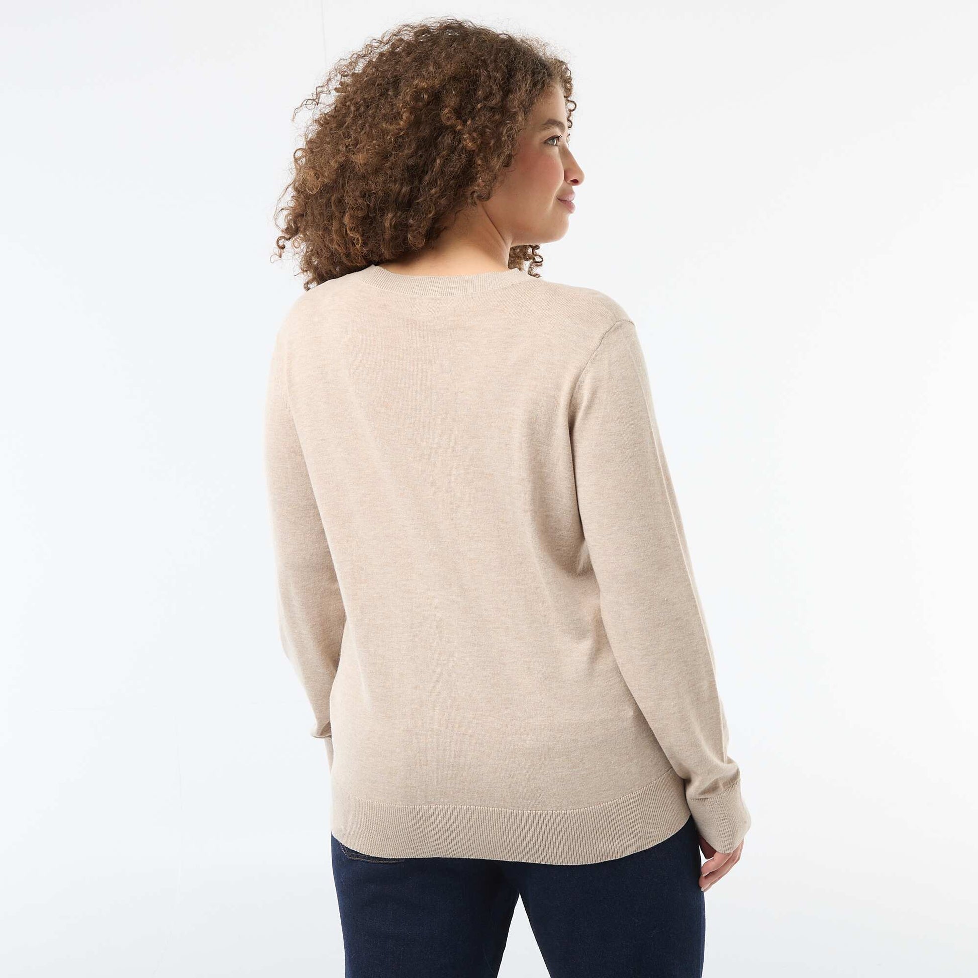 Gilet en maille uni BEIGE