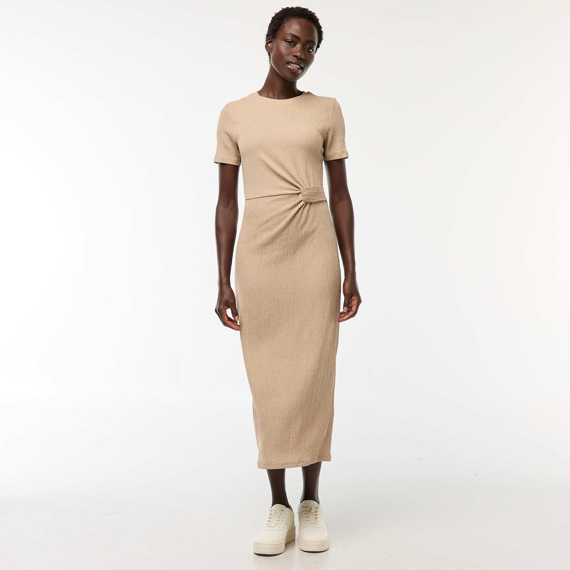 Robe longue twistée à la taille MARRON