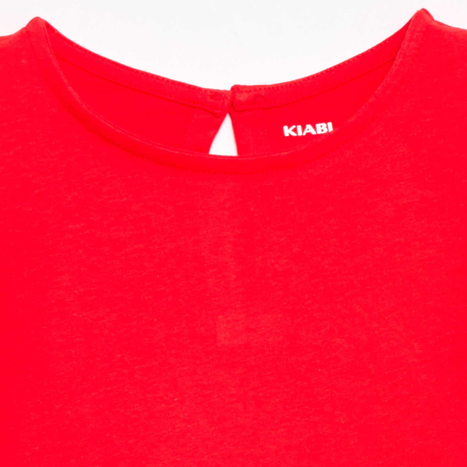 T-shirt à manches courtes en broderies anglaises ROUGE