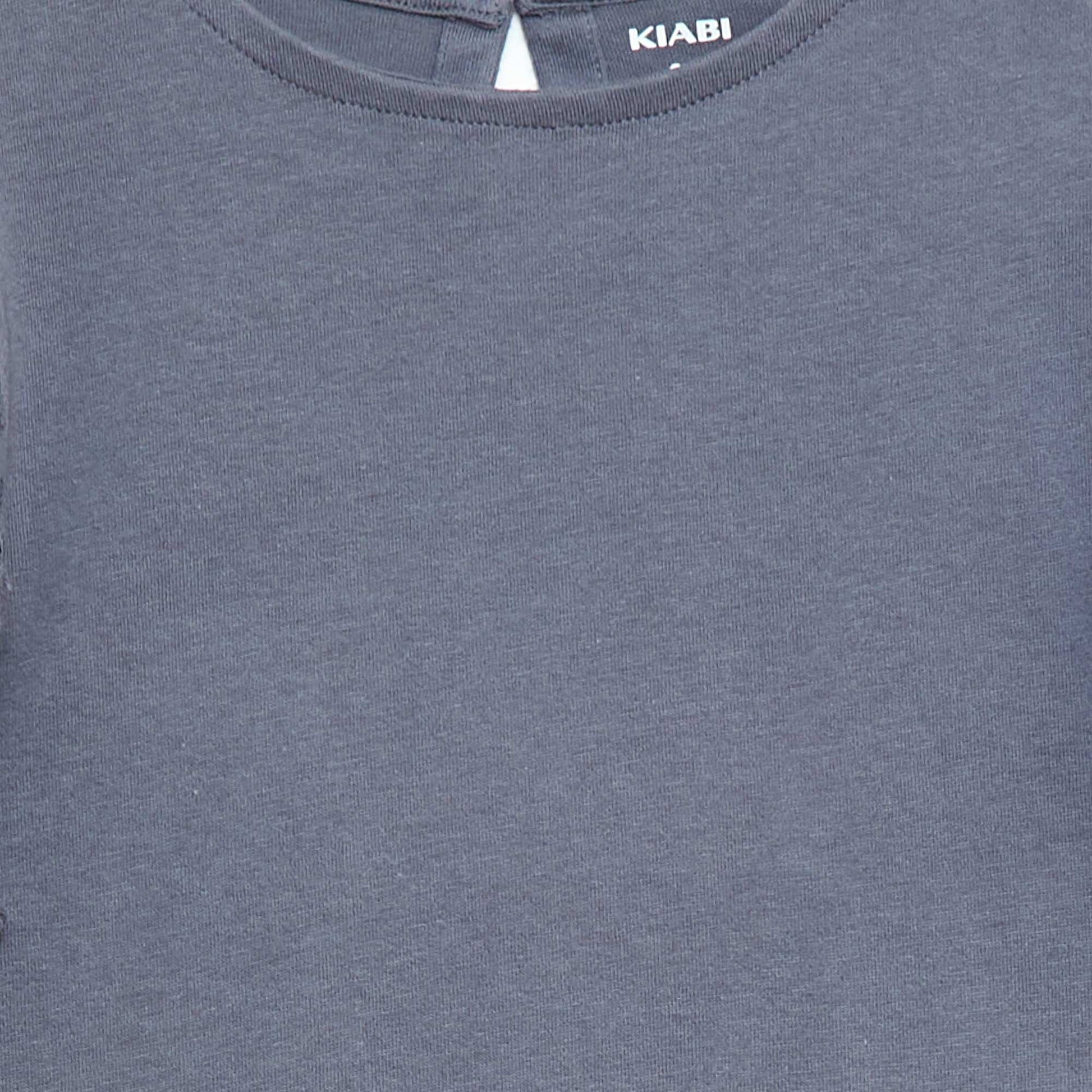 T-shirt à manches courtes en broderies anglaises GRIS